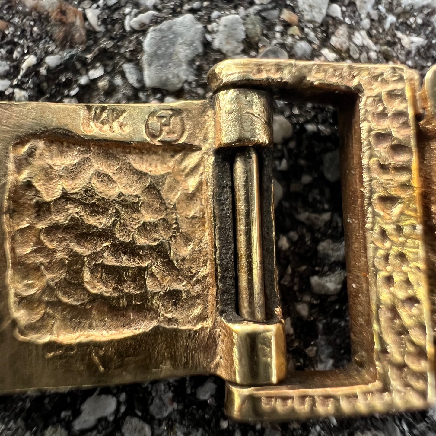 Vintage Solid 14k Nugget Bracelet By Oppenheimer Co.(8”)