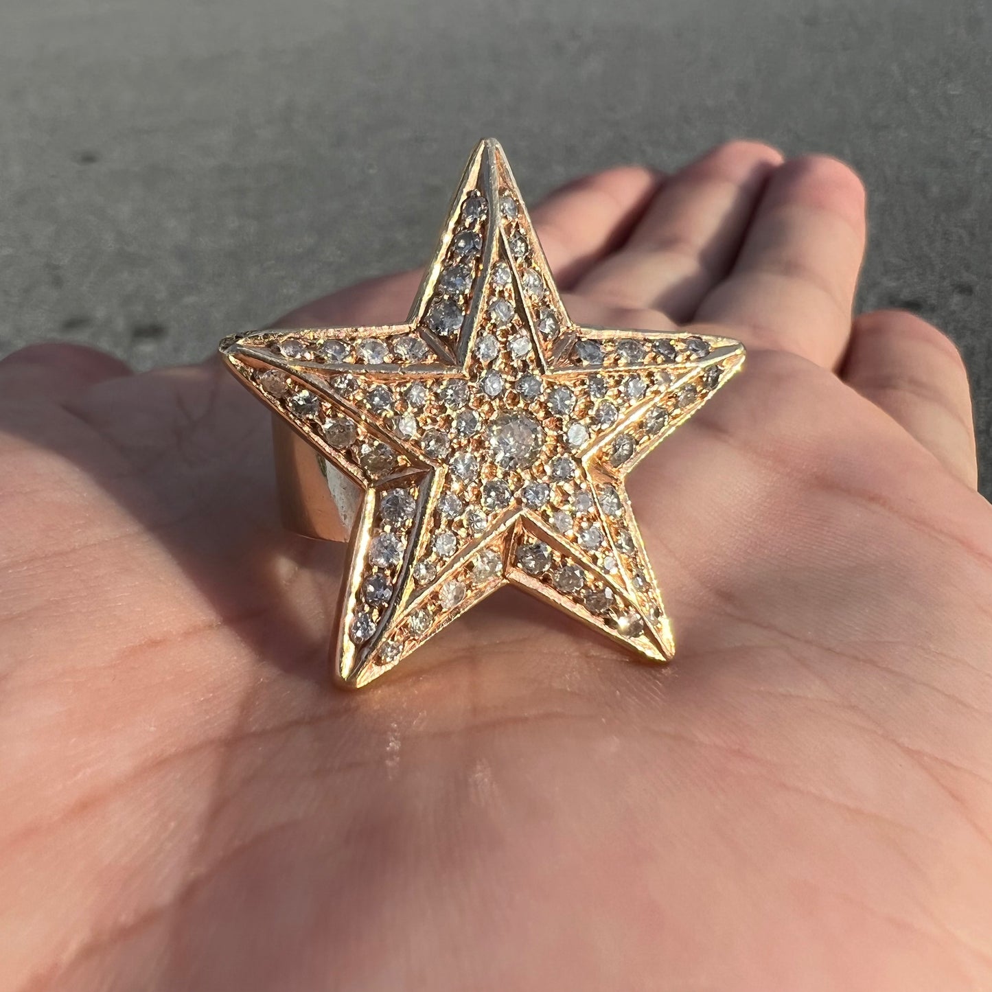 Vintage 14k Heavyweight Natural Diamond Flooded Superstar Ring (8)