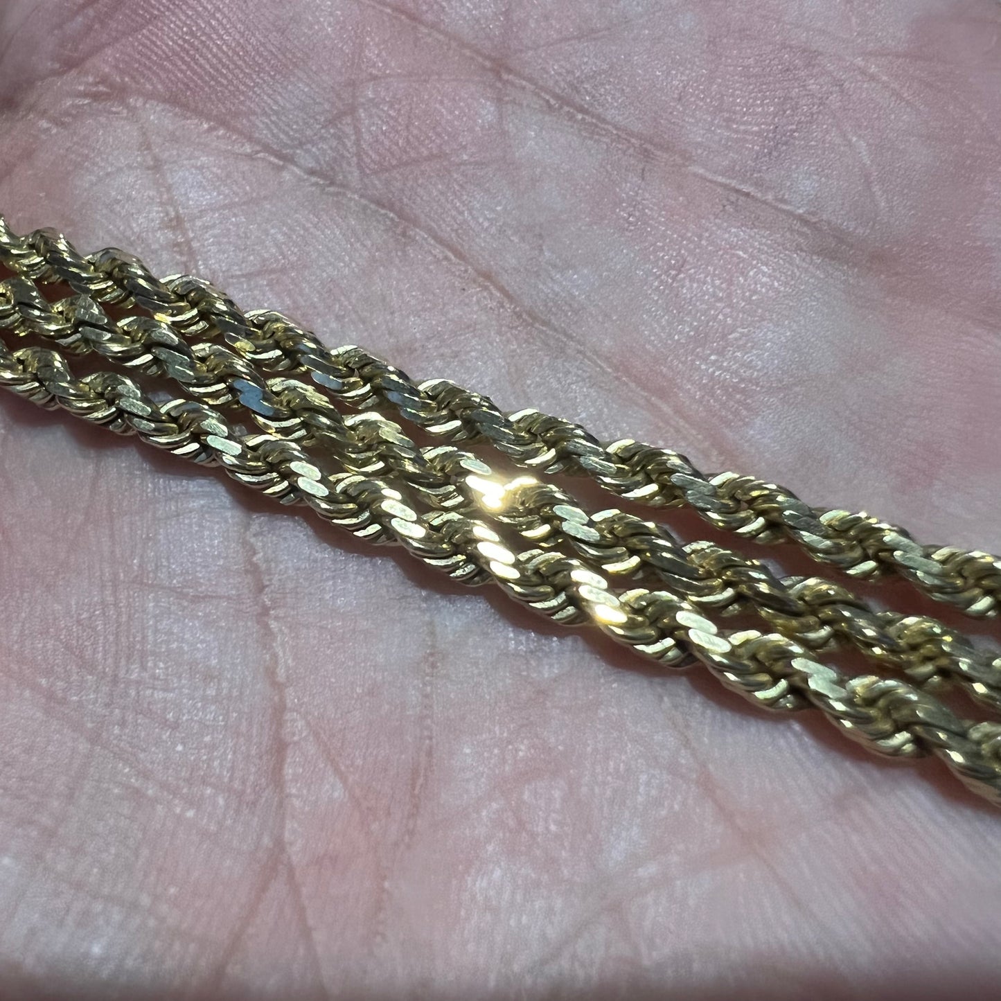 Vintage Solid 14k Diamondcut Rope Chain (20.5”)