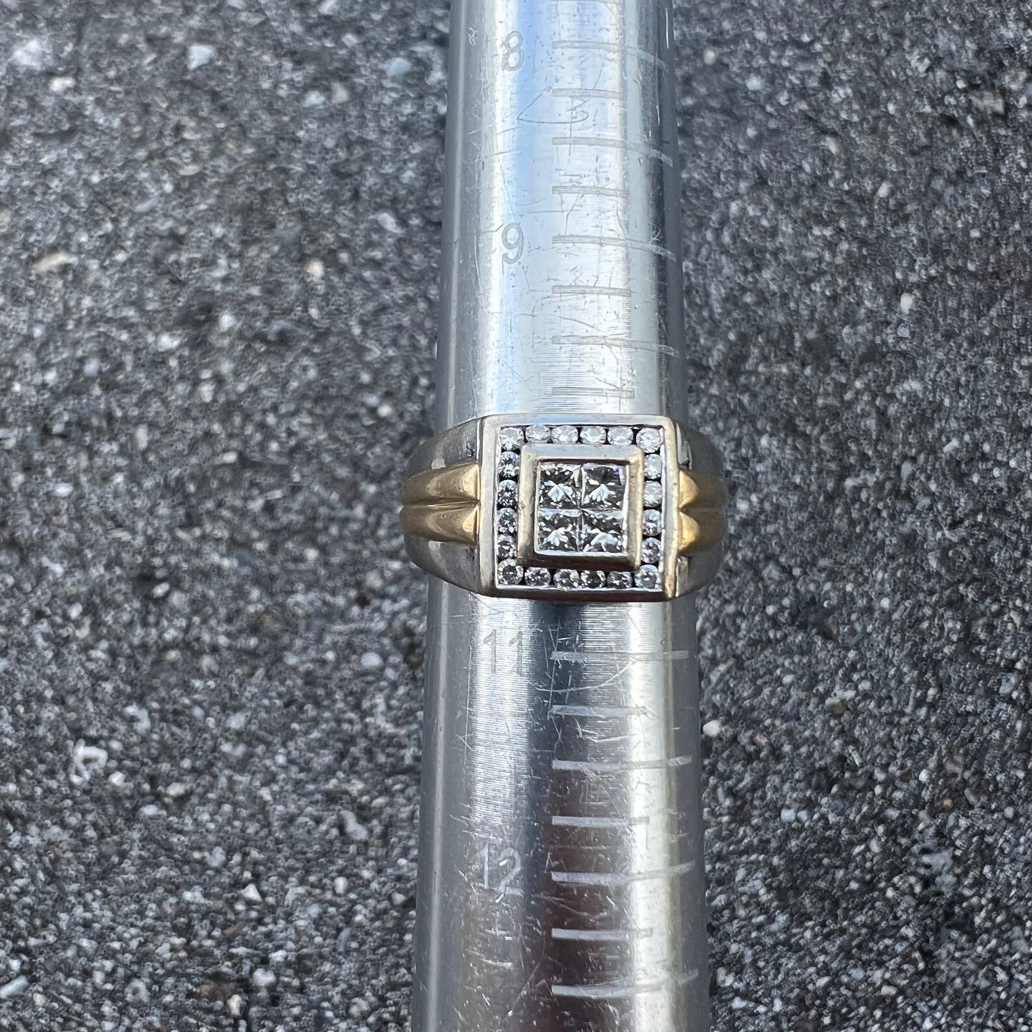 Vintage 14k Two-Tone 1.0CTW Diamond Cluster Ring (10.5)