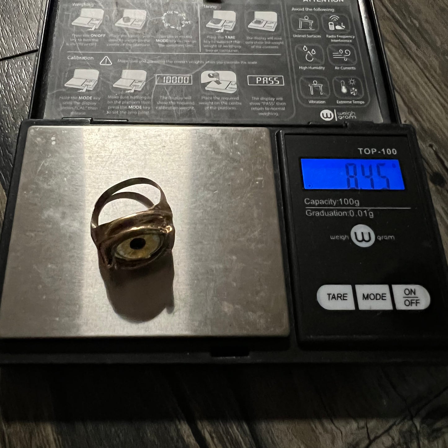 Pre-WW2 14k Prosthetic Eye Ring