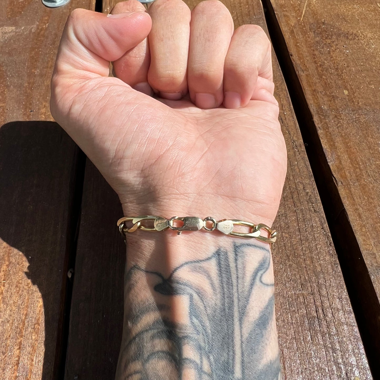 1990’s Solid 14k Italian Thick Elongated Cuban Link Bracelet (7.75”)