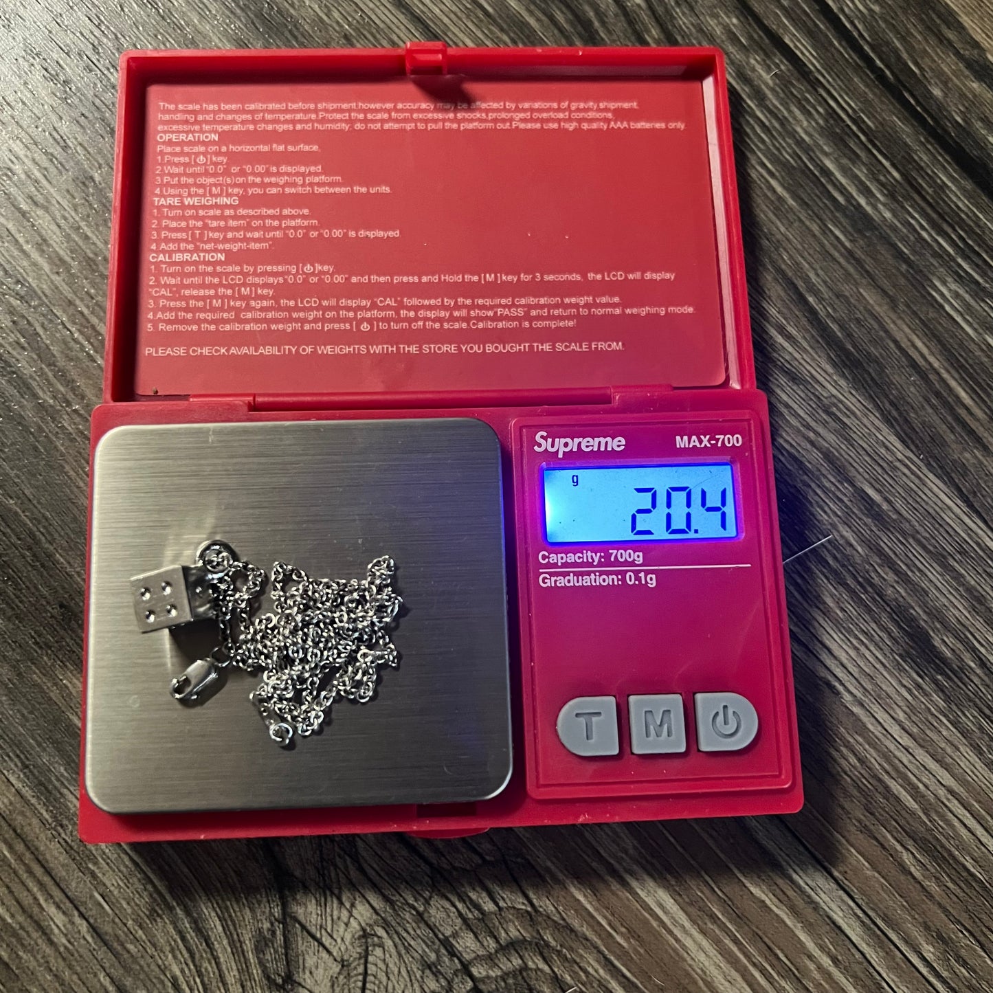 Solid Platinum Dice Pendant And Classic Link Chain By Menē