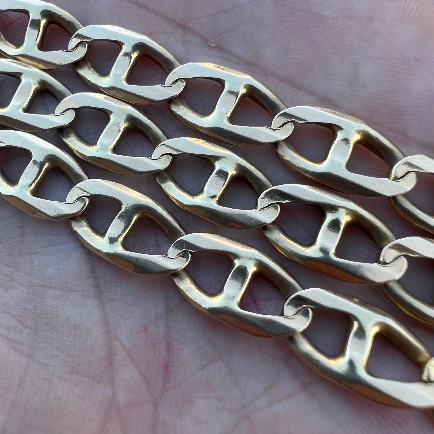 1980’s Solid 14k Heavyweight Italian Mariner Link Chain Necklace (21.25”)