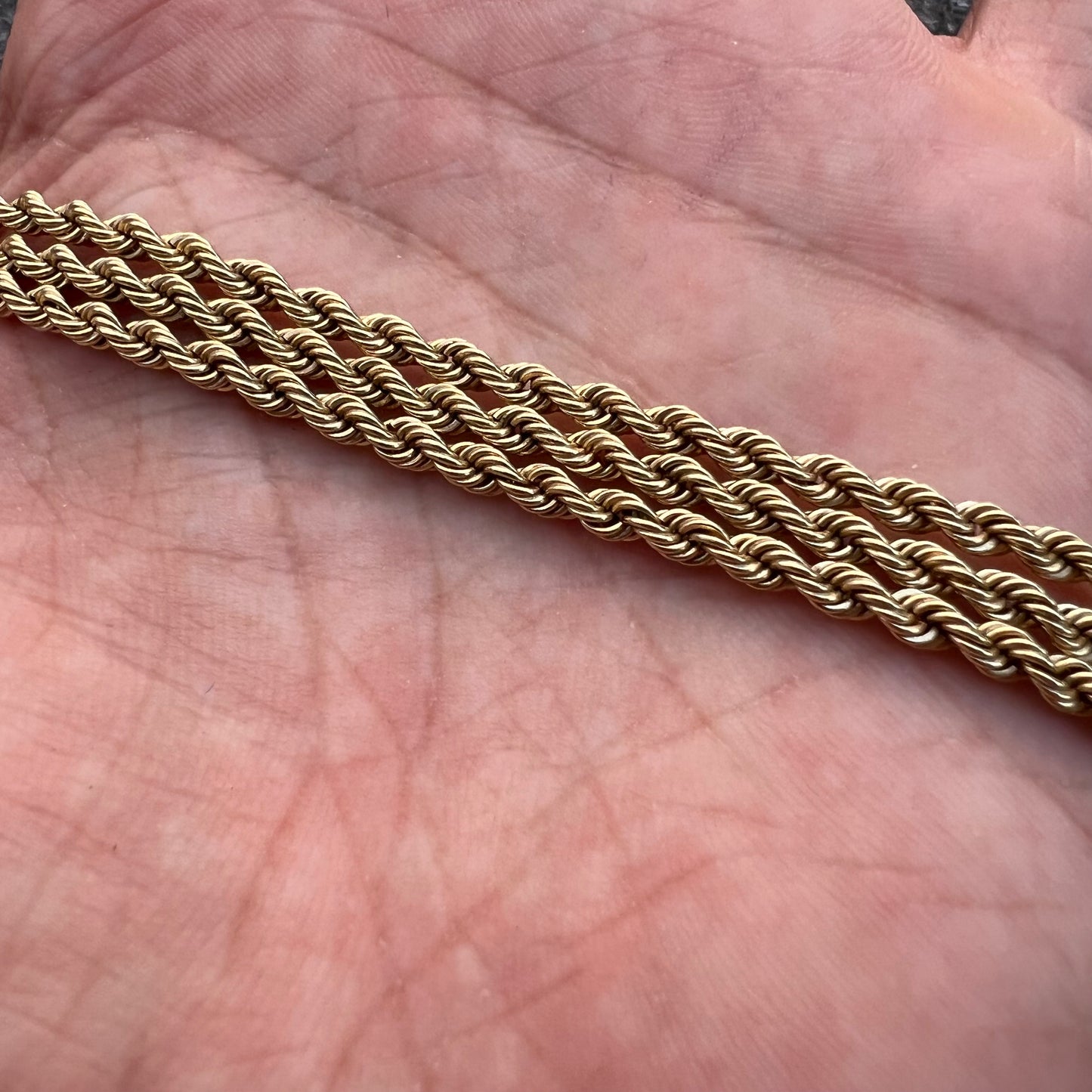 Vintage Solid 14k Rope Chain Necklace (18”)
