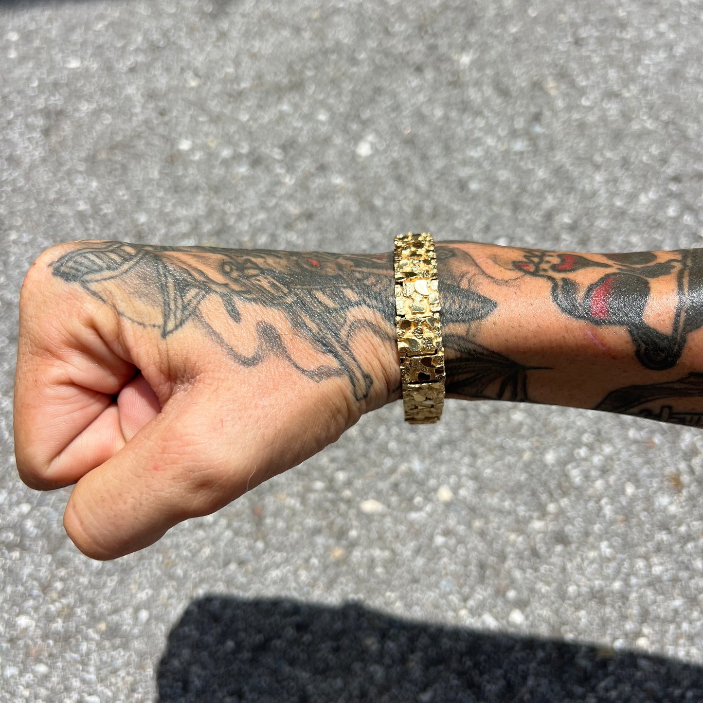 Vintage Solid 14k Nugget Bracelet By Oppenheimer Co.(8”)