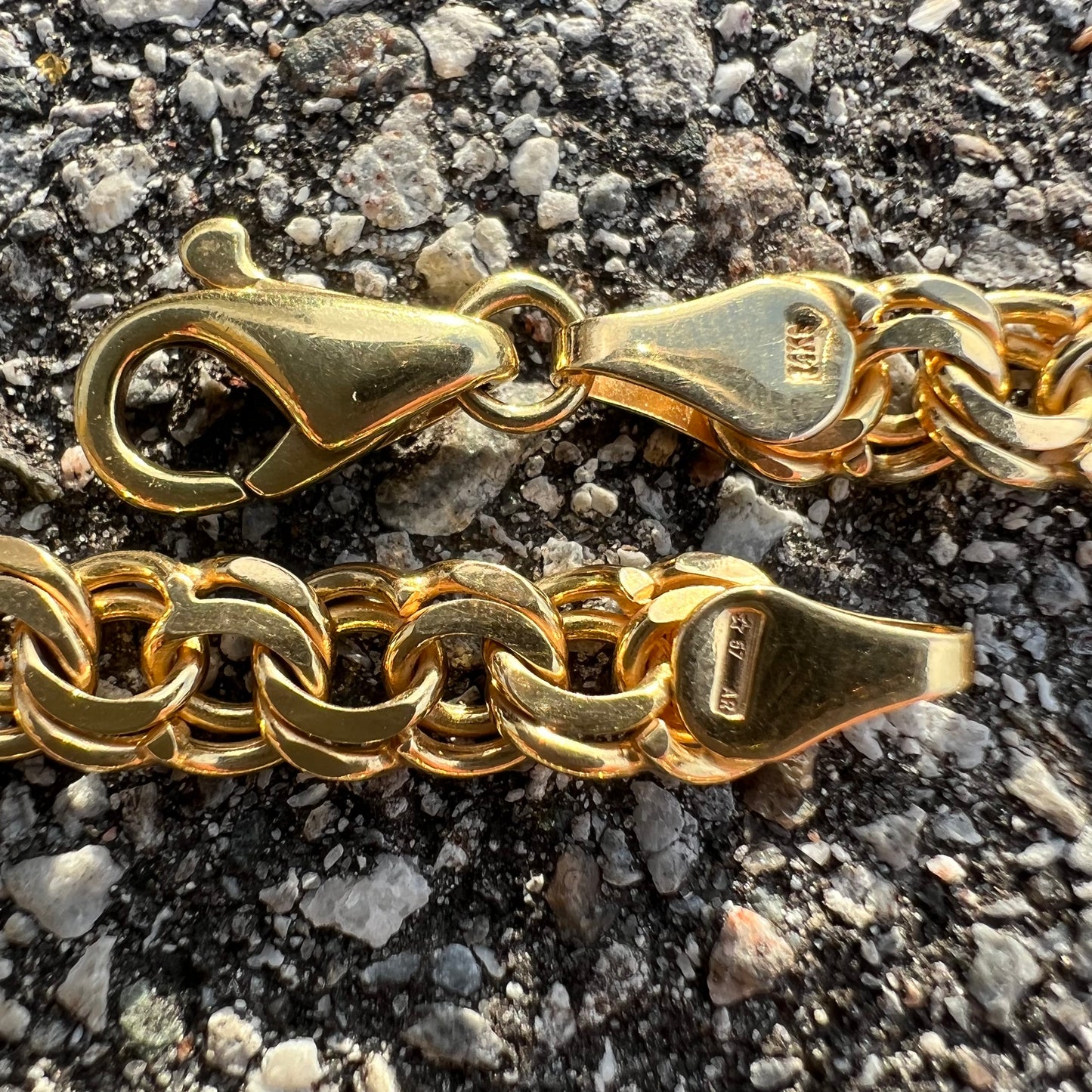 Vintage Solid 14k Figure 8 Double Linked Cuban Bracelet