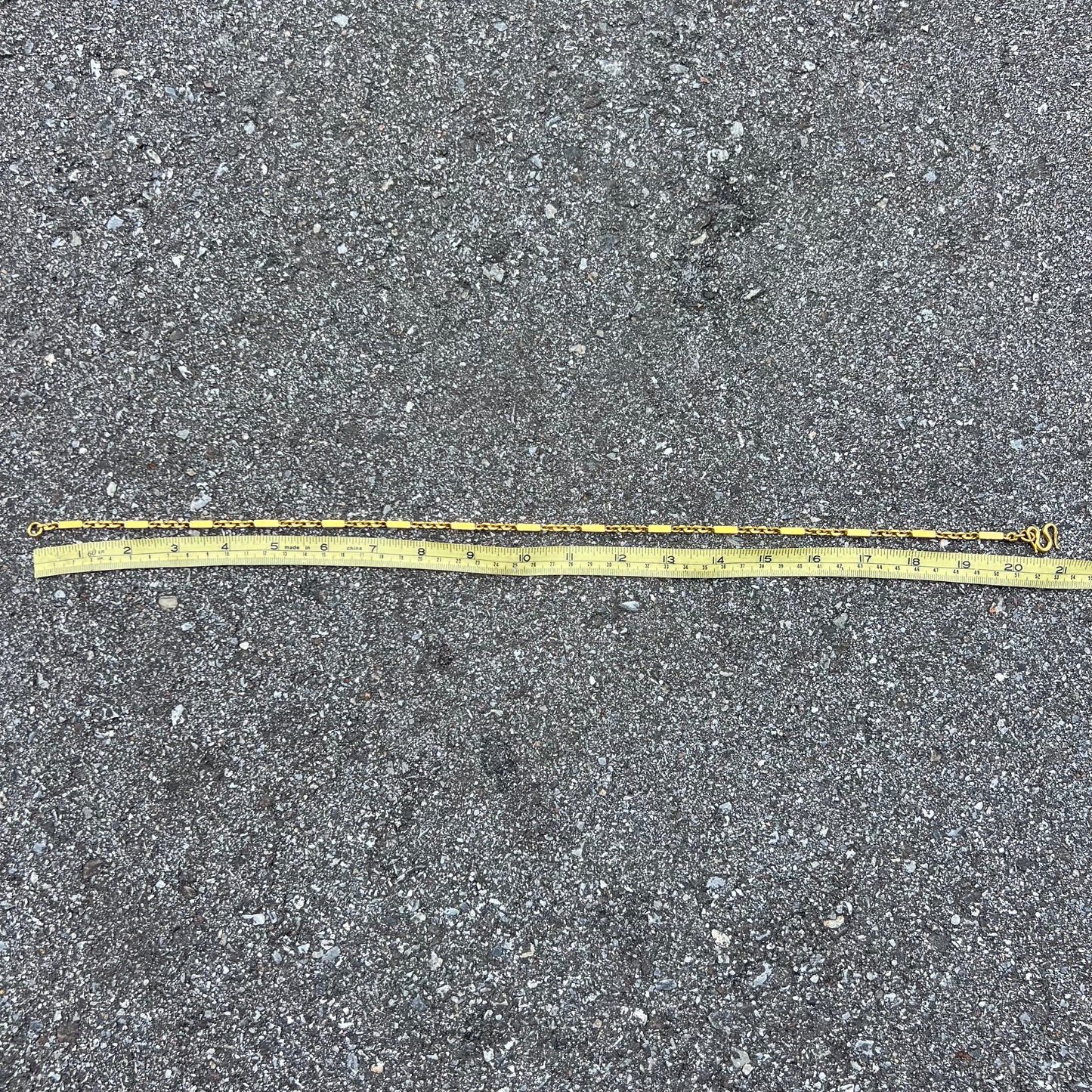 Solid 24k Heavyweight Bar To Anchor Linked Baht Chain Necklace (21”)