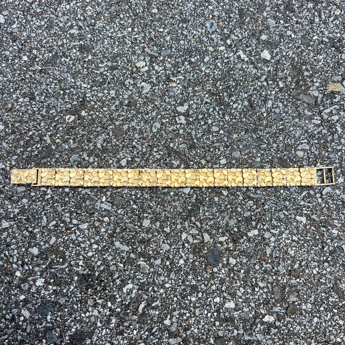 Vintage Solid 14k Nugget Bracelet By Oppenheimer Co.(8”)