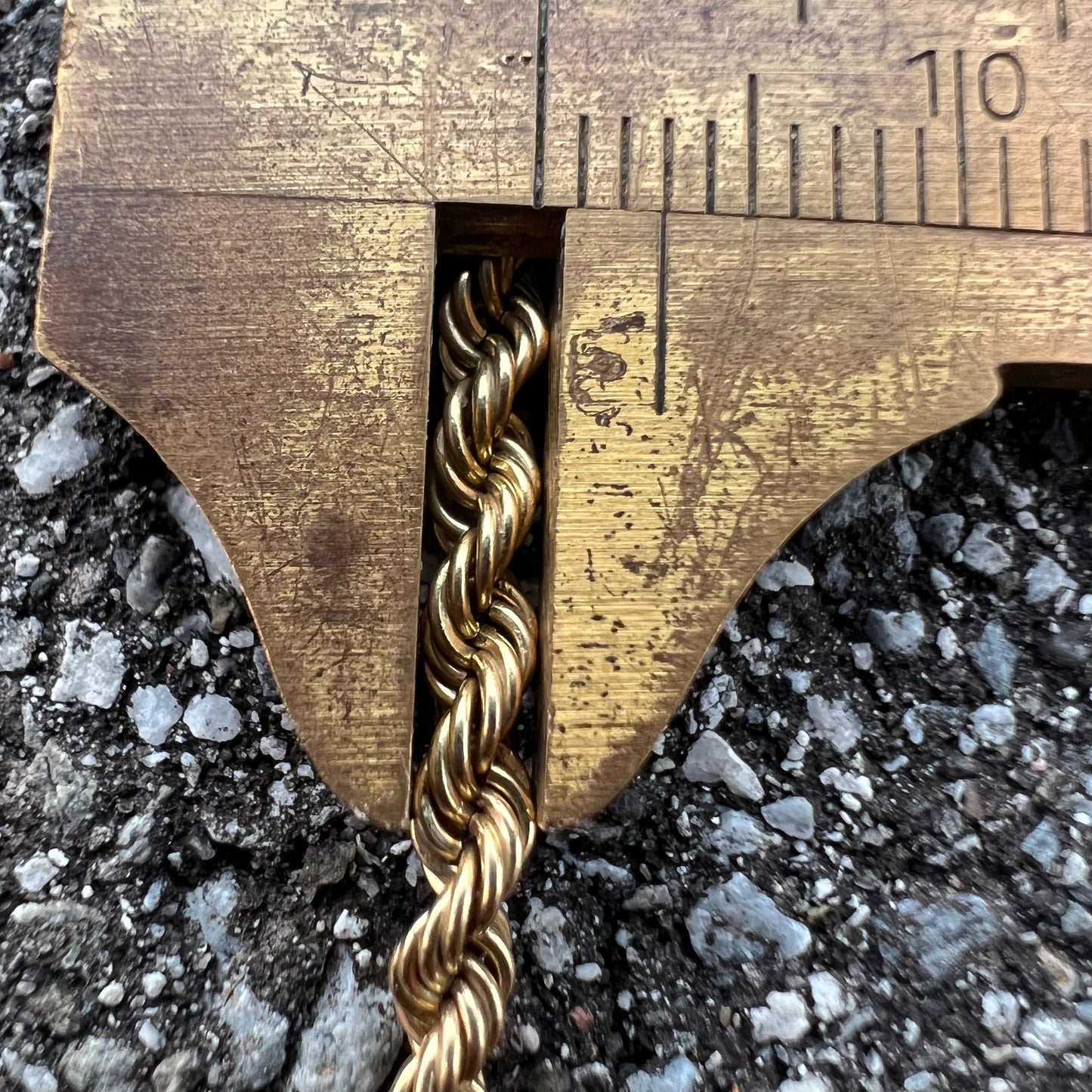Vintage Solid 14k Rope Chain Necklace (18”)