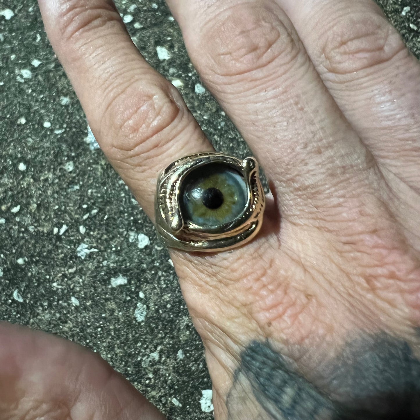 Pre-WW2 14k Prosthetic Eye Ring