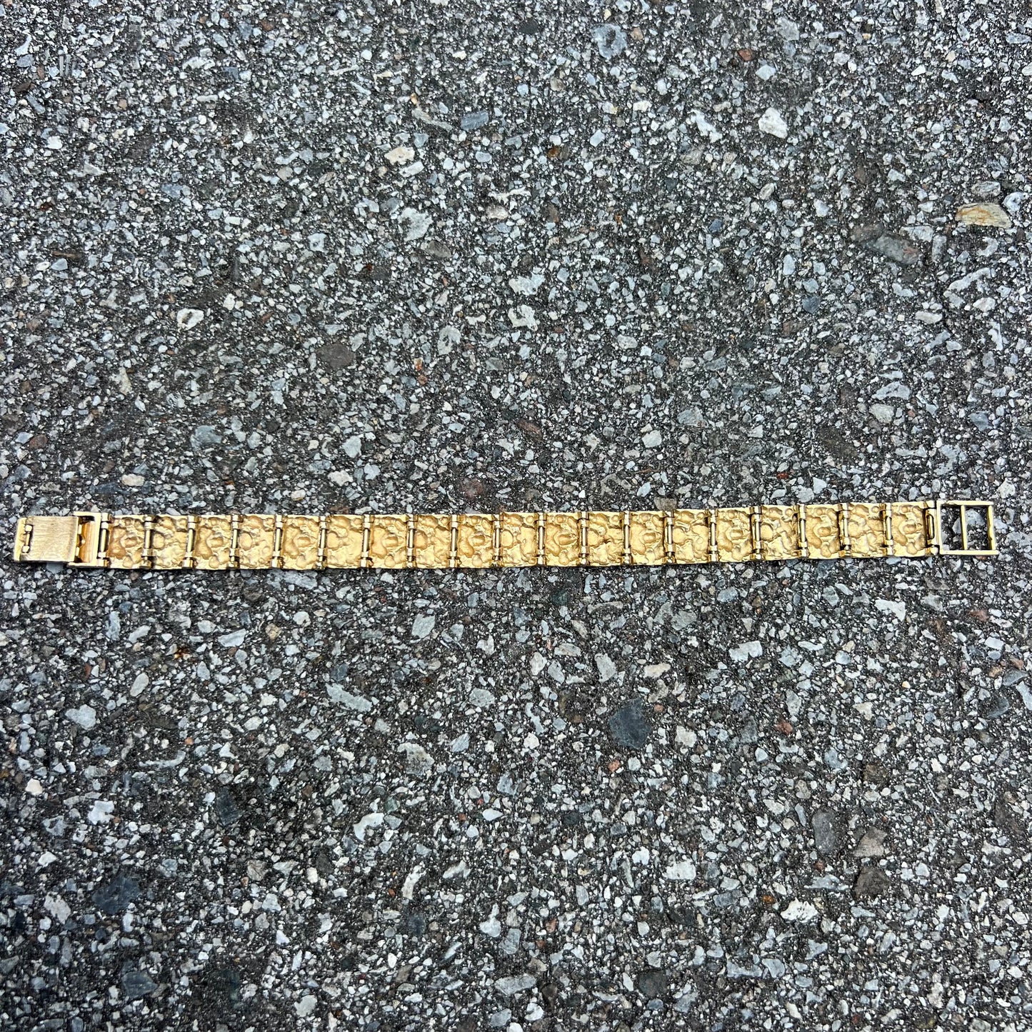 Vintage Solid 14k Nugget Bracelet By Oppenheimer Co.(8”)