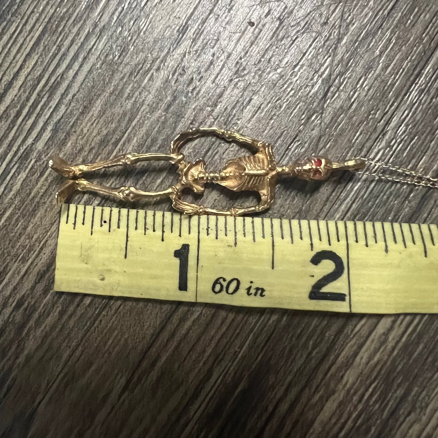 Solid 14k Skeleton Pendant *Free Necklace Included*