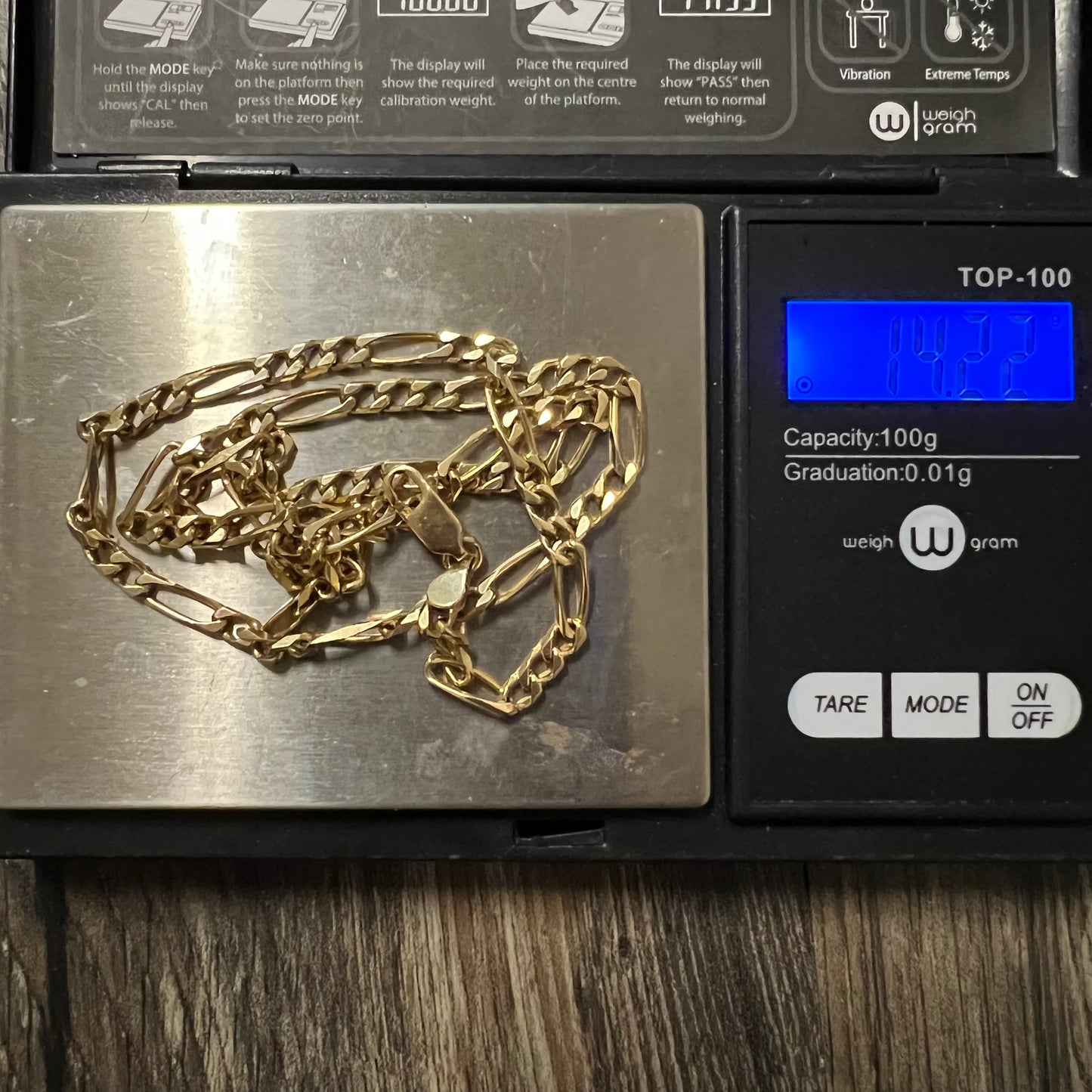 1980’s Solid 14k Figaro Link Necklace