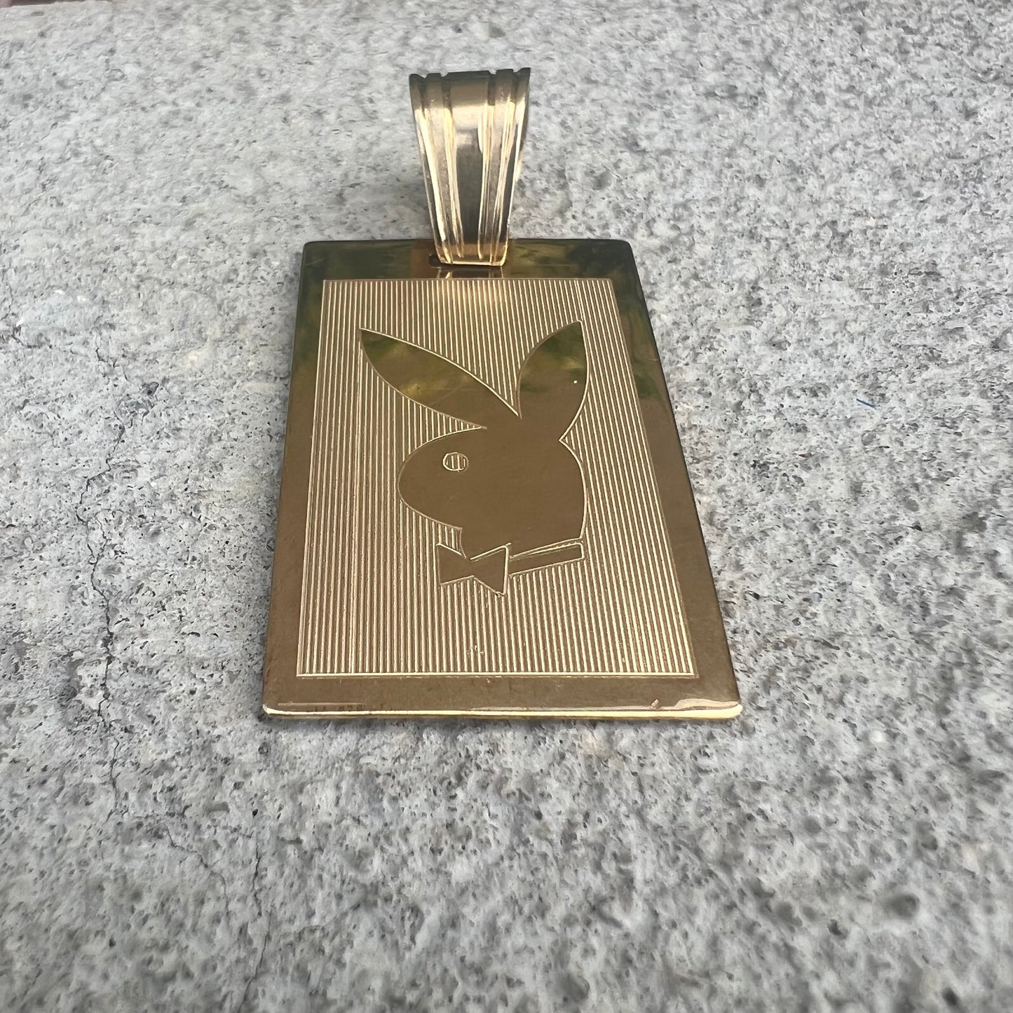 Old School Large 14k Custom Playboy Pendant