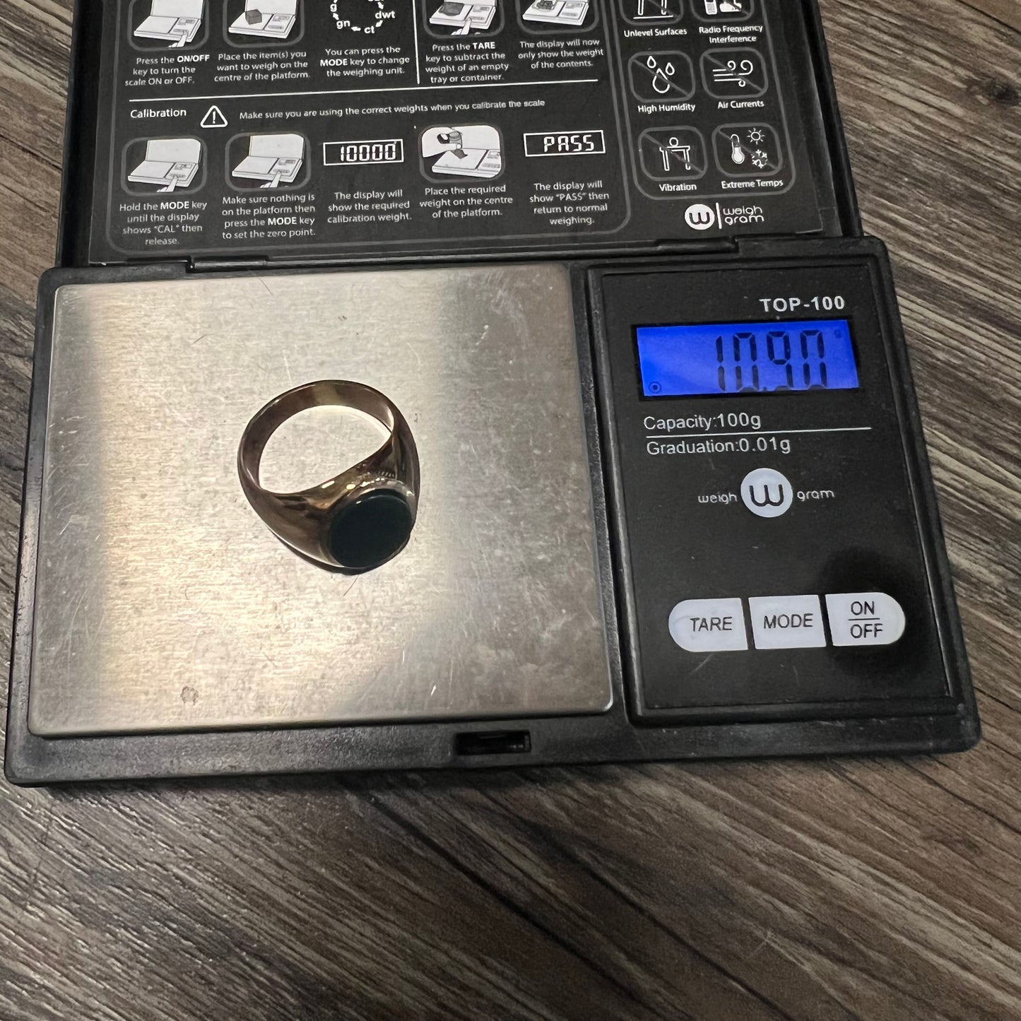 Art Deco 10k Bloodstone Ring By H.W. Burdick