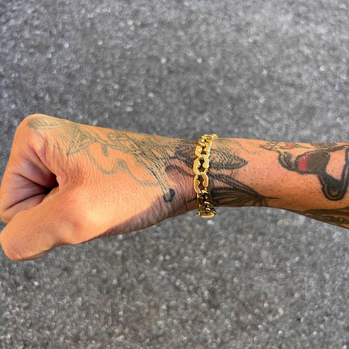 Vintage 14k Chunky Razorblade Cuban Link Bracelet