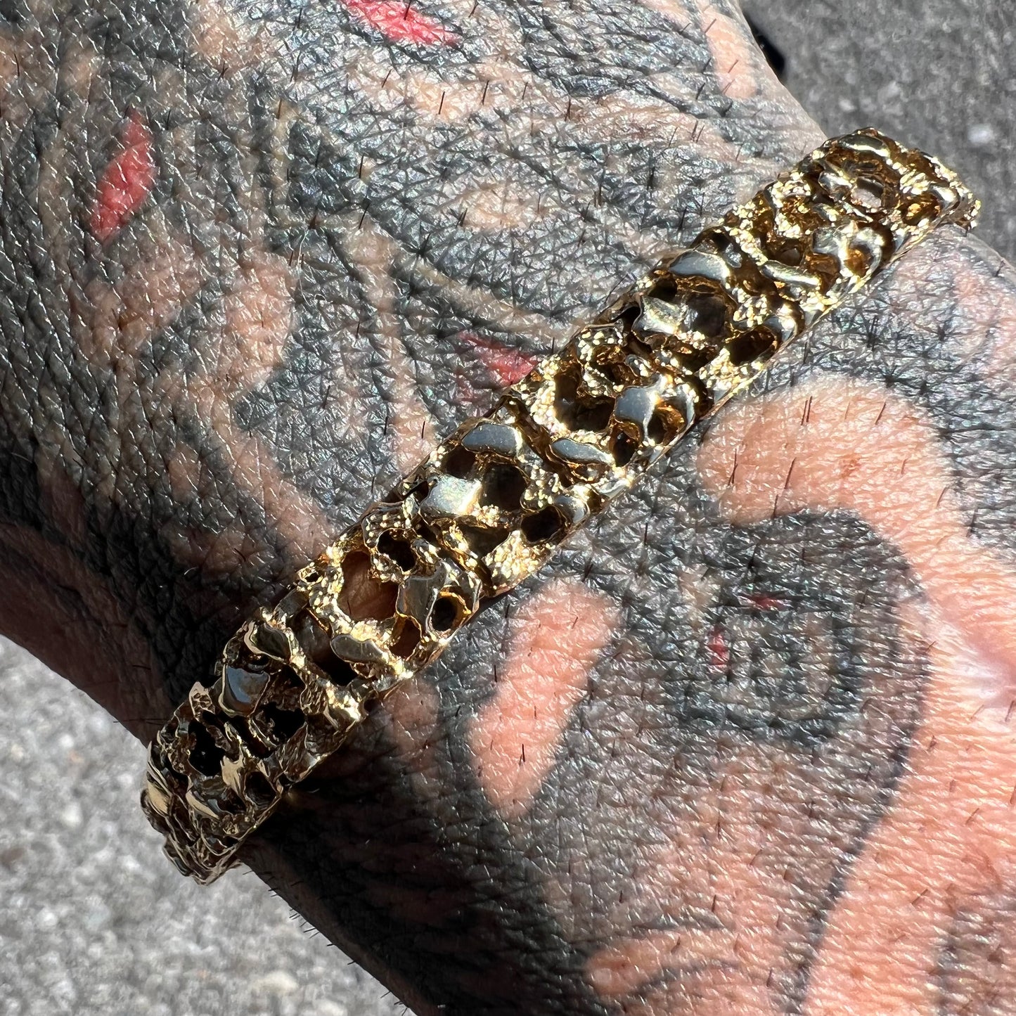 Late 1960’s-Early 70’s 14k Honeycomb Nugget Bracelet