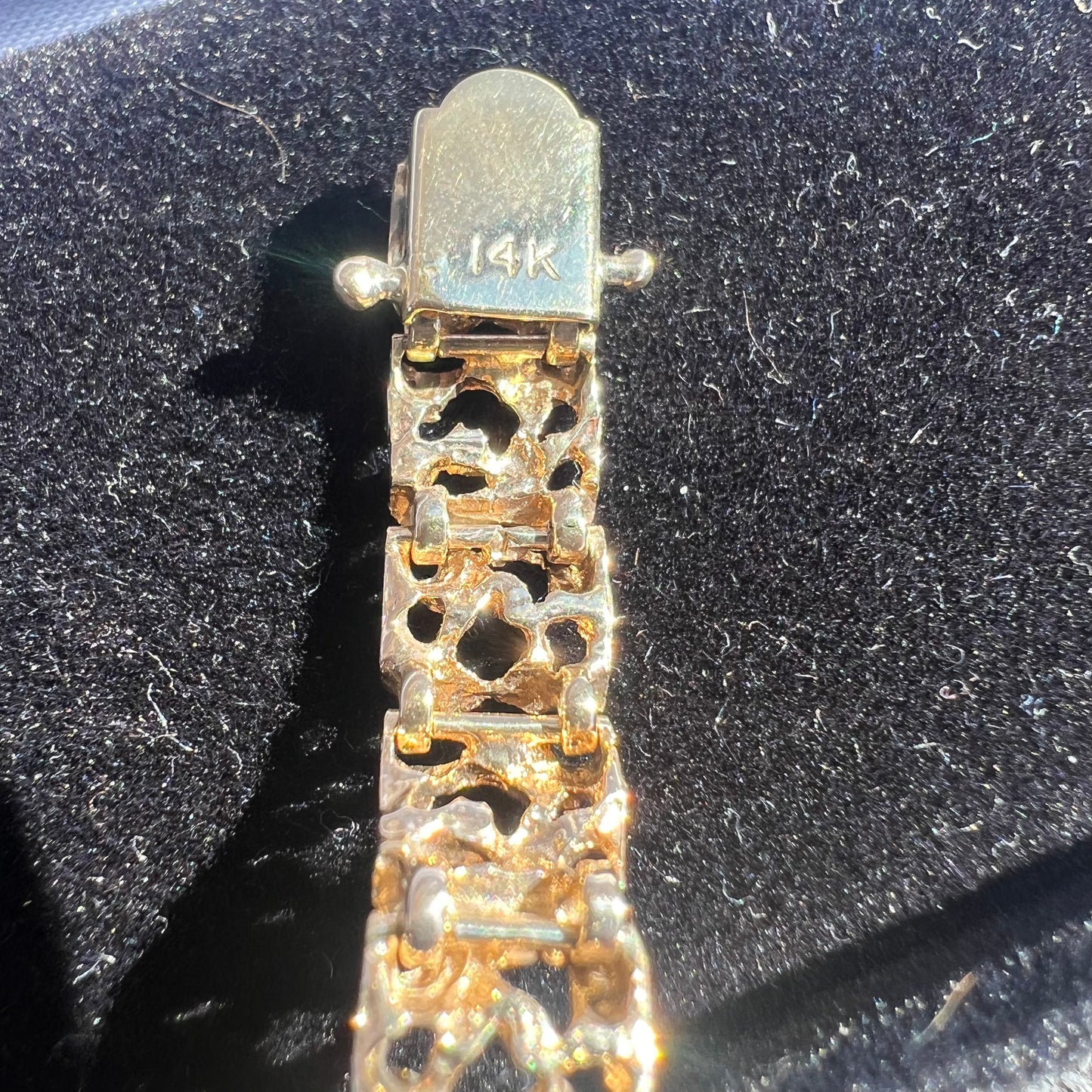 Late 1960’s-Early 70’s 14k Honeycomb Nugget Bracelet