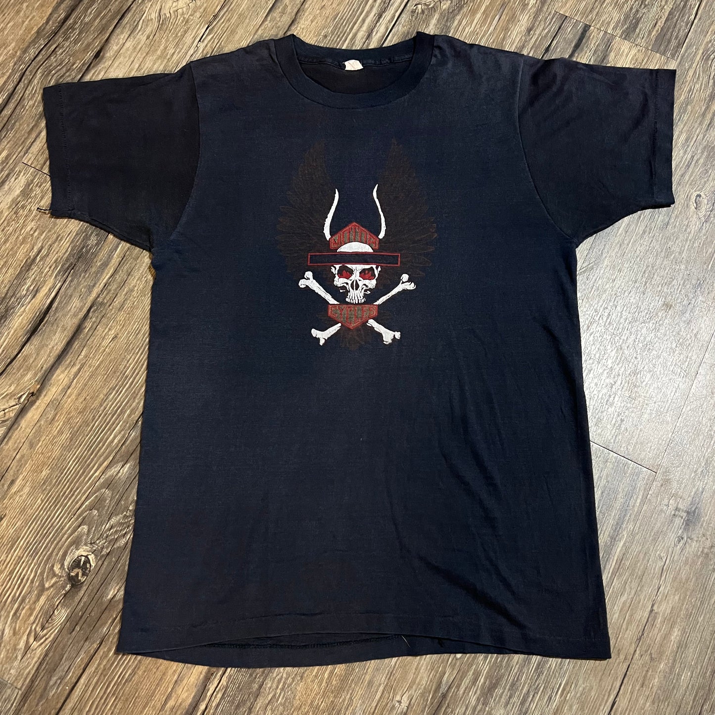 Early 80’s Harley Davidson Skull And Crossbones Shield Shirt