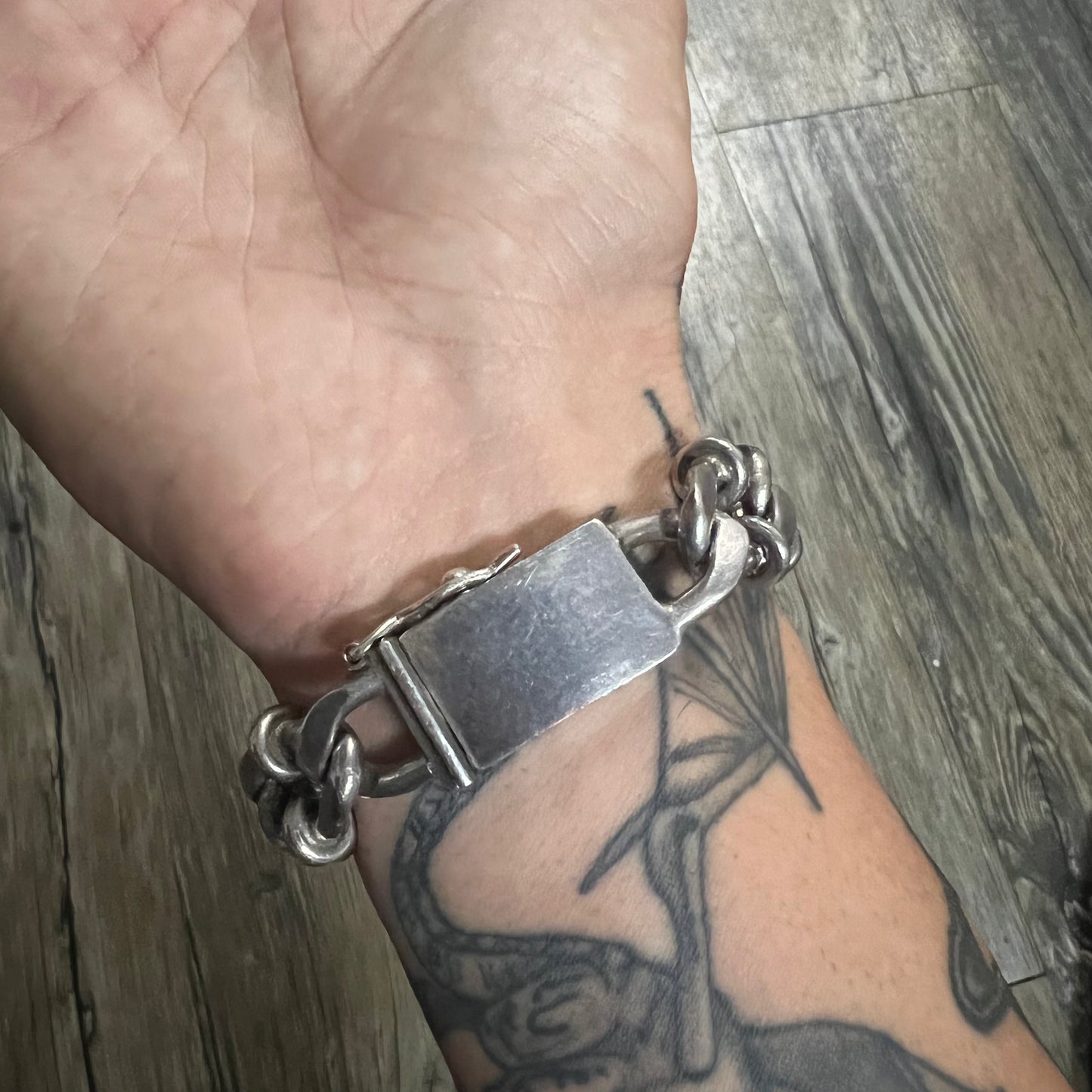 Vintage Sterling/.925 Heavyweight Chain Link Bracelet