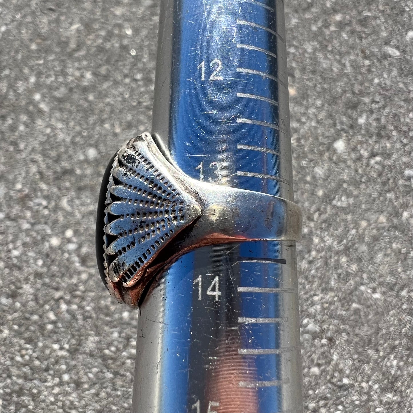 Pre 1940’s Sterling Silver Black Onyx Old Pawn Ring