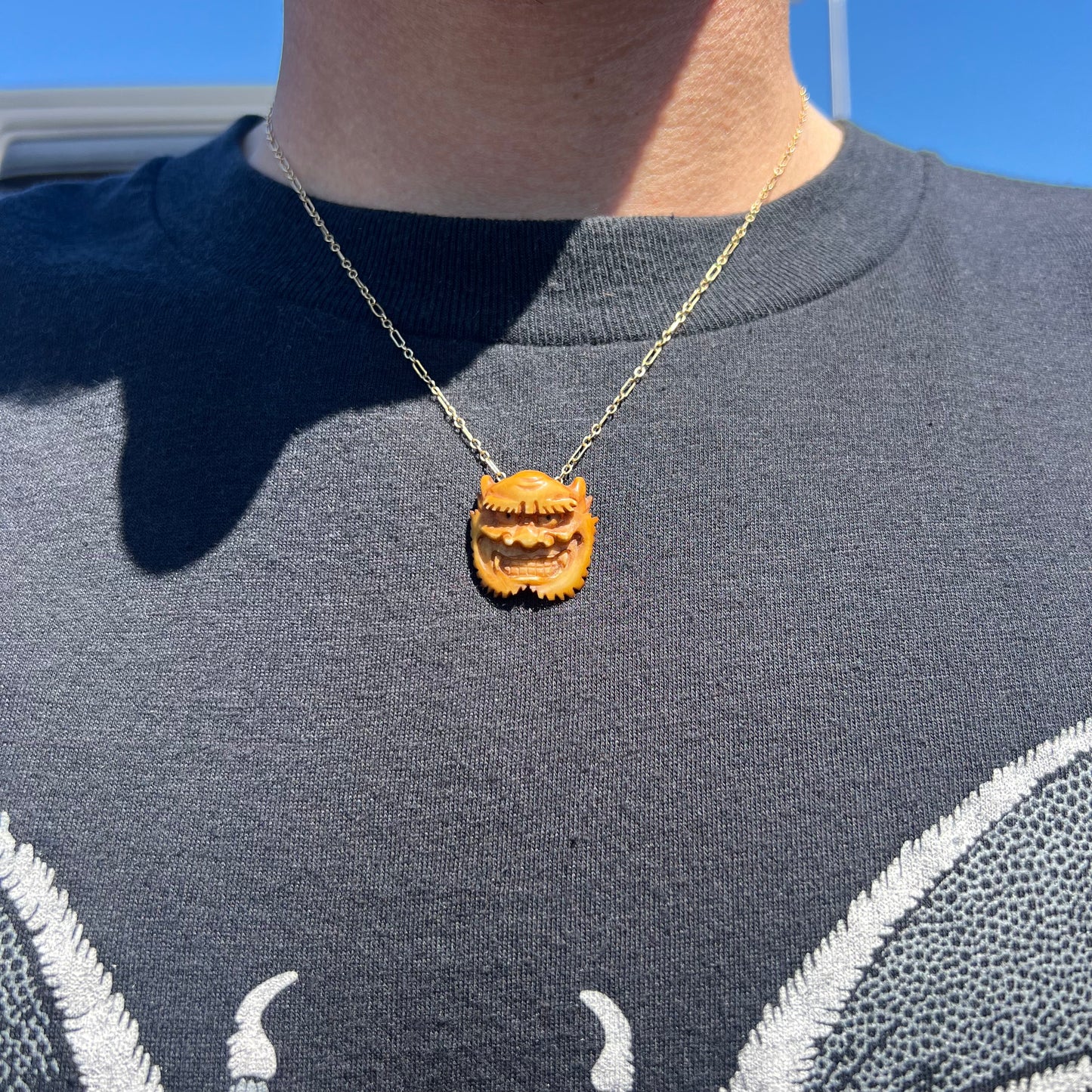 17th/18th Century Japanese Netsuke Pendant With 14k Necklace
