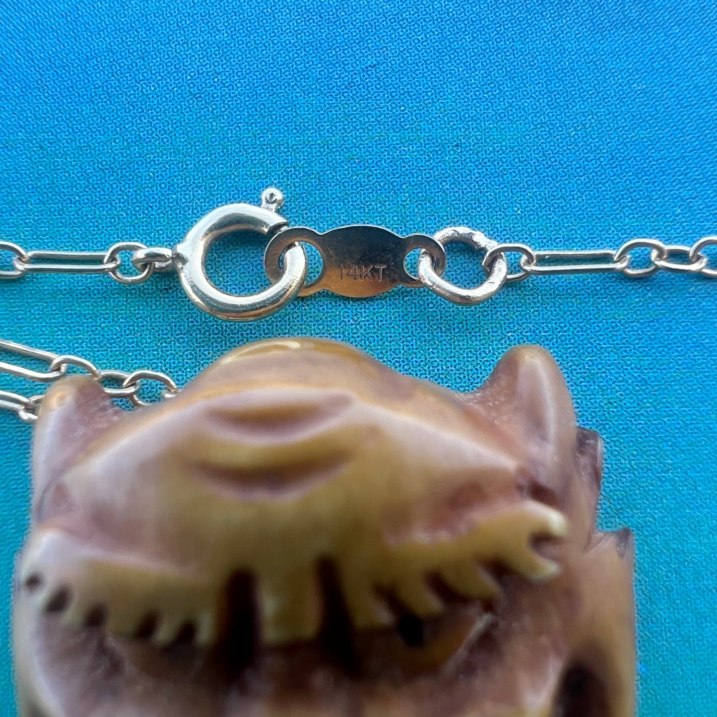 17th/18th Century Japanese Netsuke Pendant With 14k Necklace