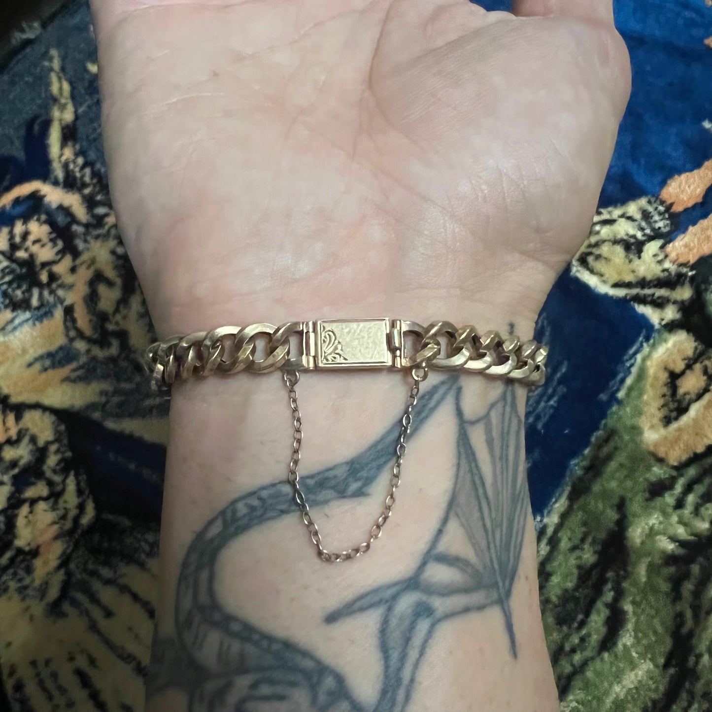 Art Nouveau 9CT Curb Link Bracelet