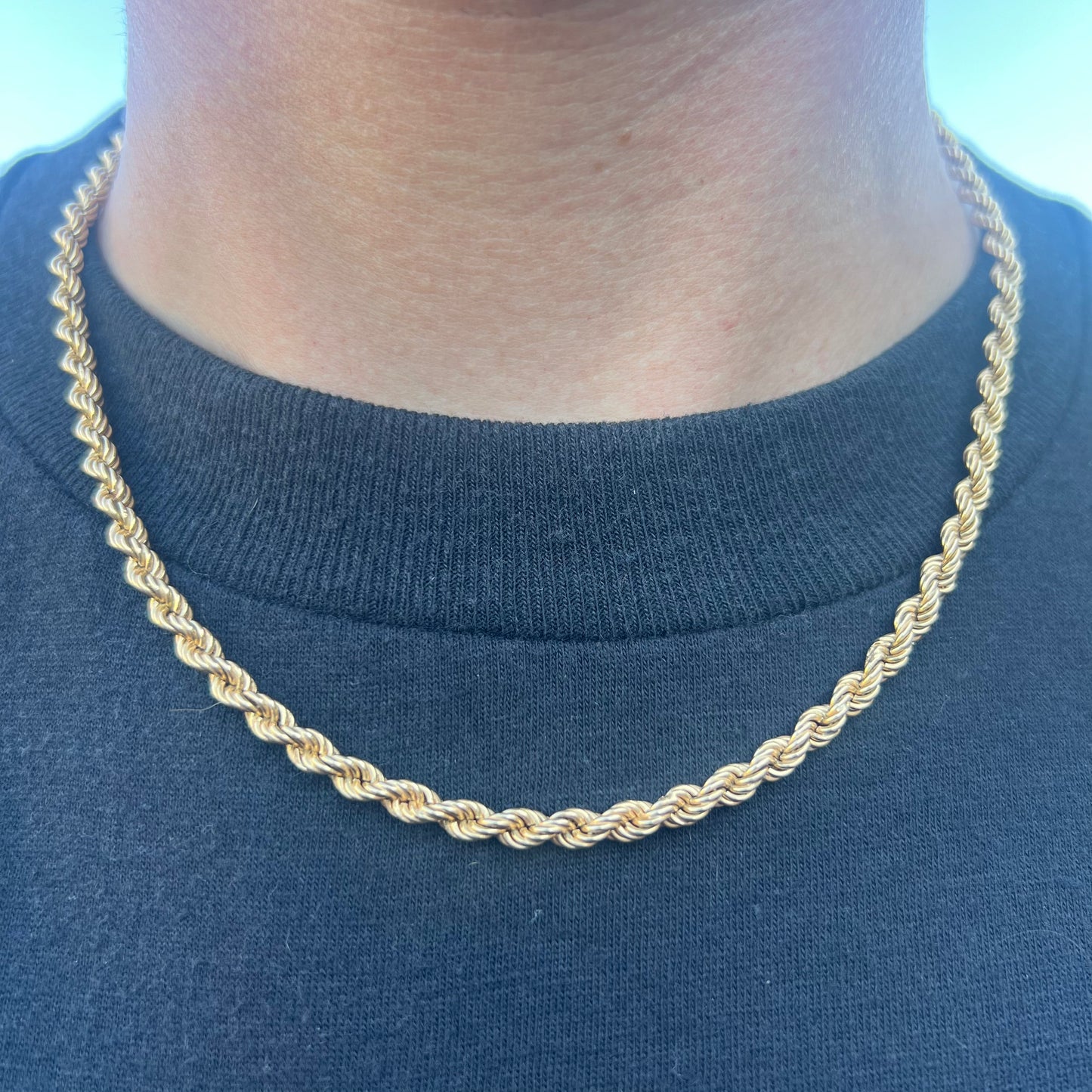 1980’s 14k Thick Italian Rope Chain Necklace (18.5”)