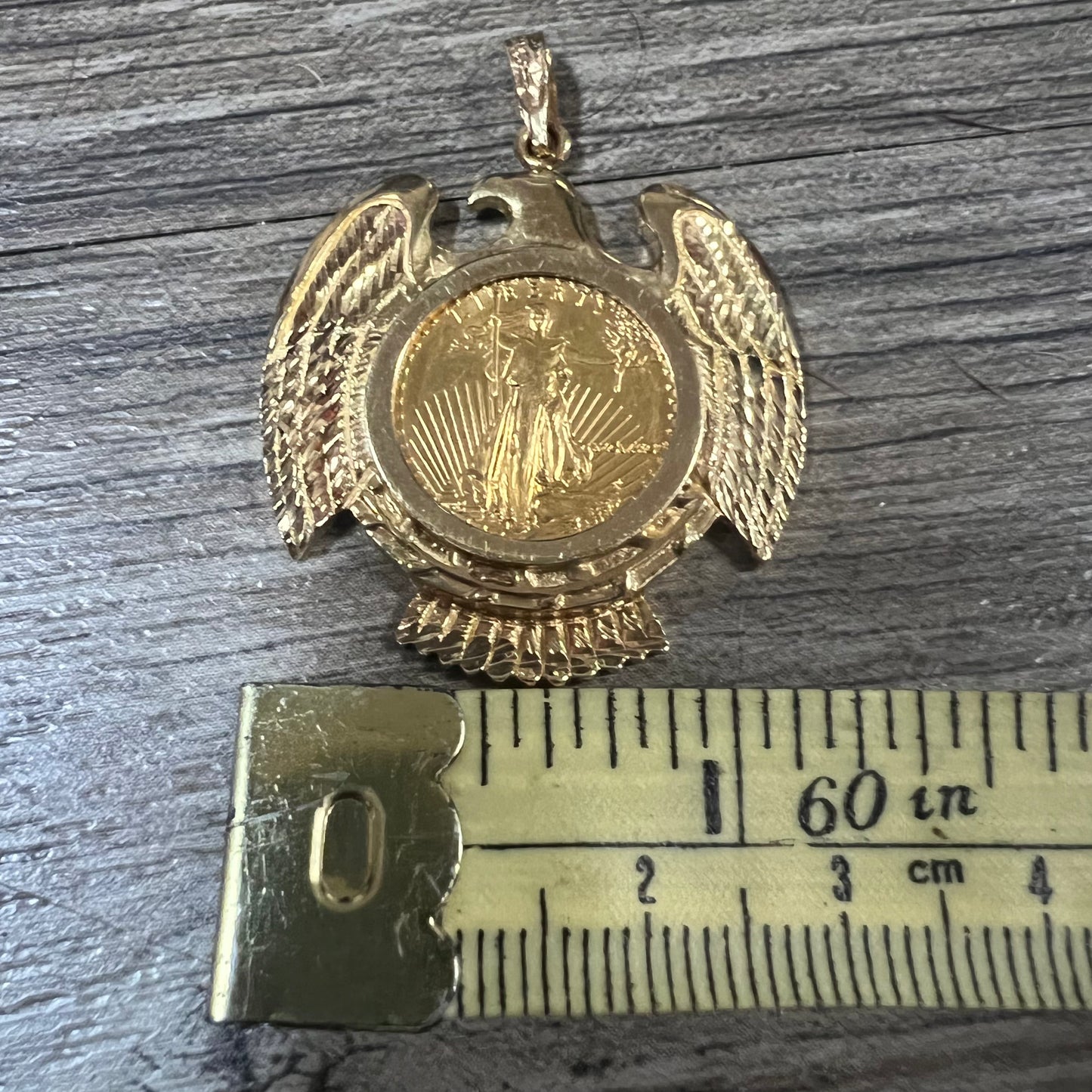 1991 22k 1/10 Oz $5 Gold American Eagle Coin Pendant