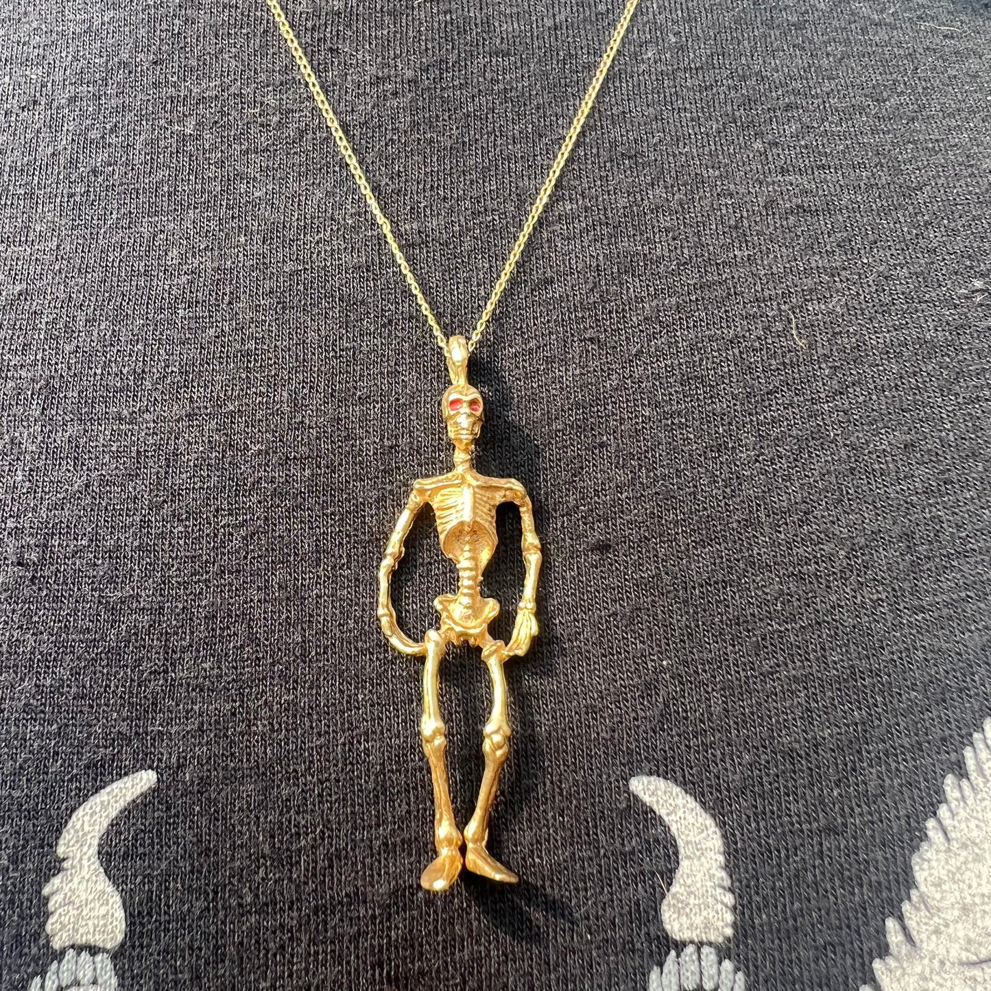 Solid 14k Skeleton Pendant *Free Necklace Included*