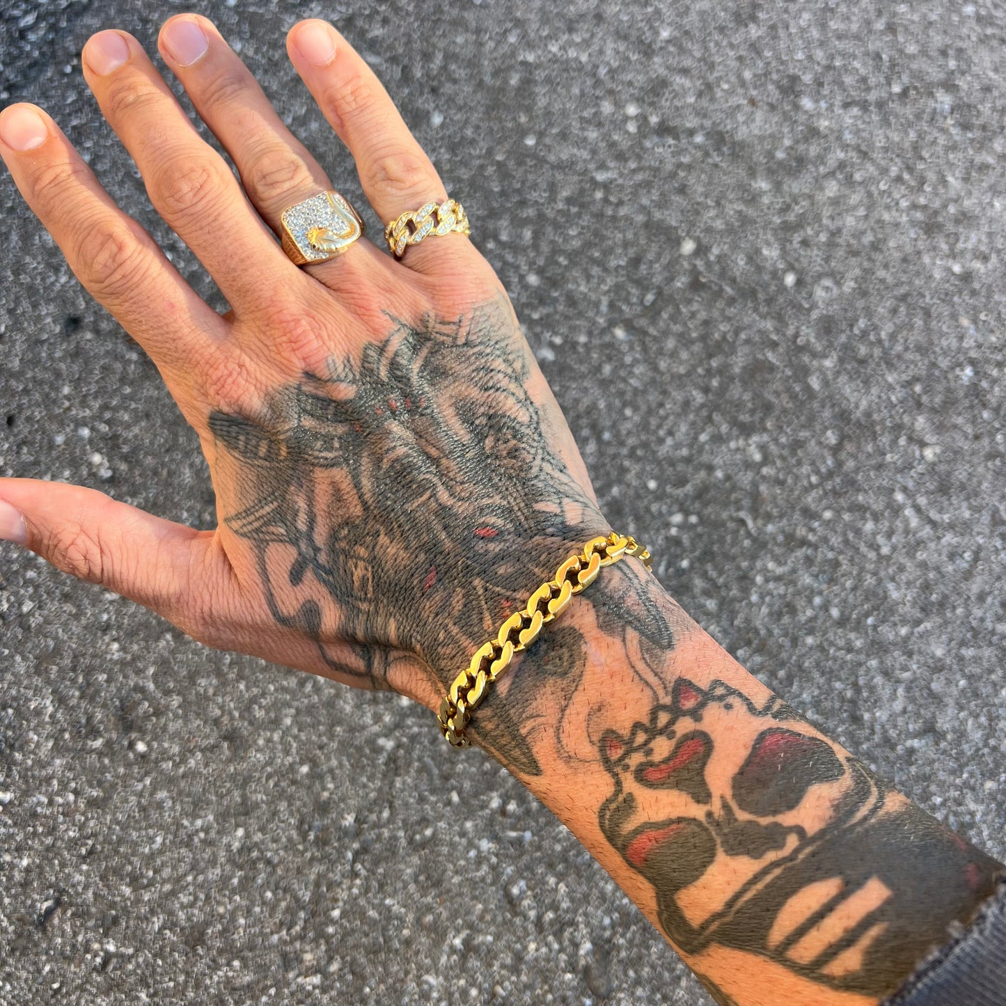 Vintage 14k Chunky Razorblade Cuban Link Bracelet