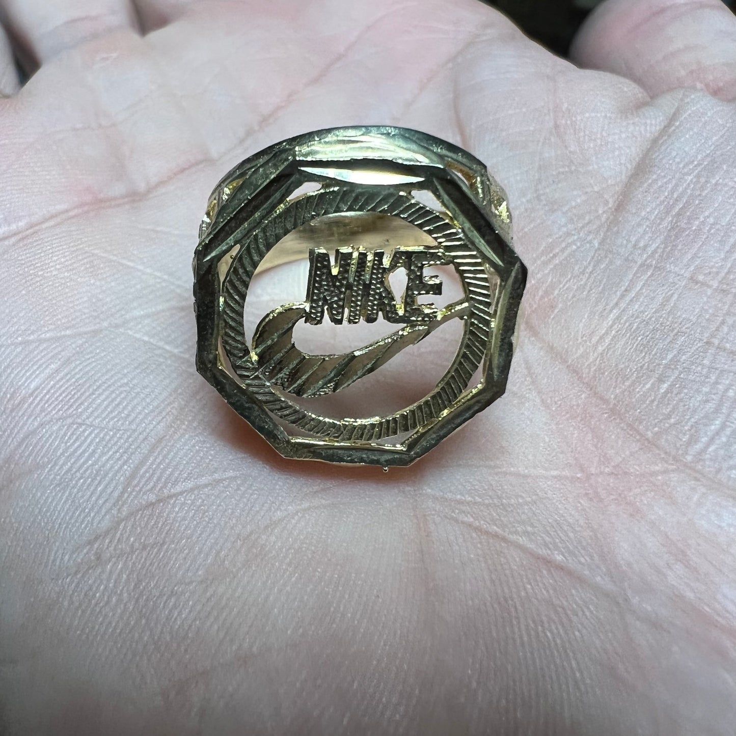 1990’s 10K Diamondcut Nike Octagon Ring