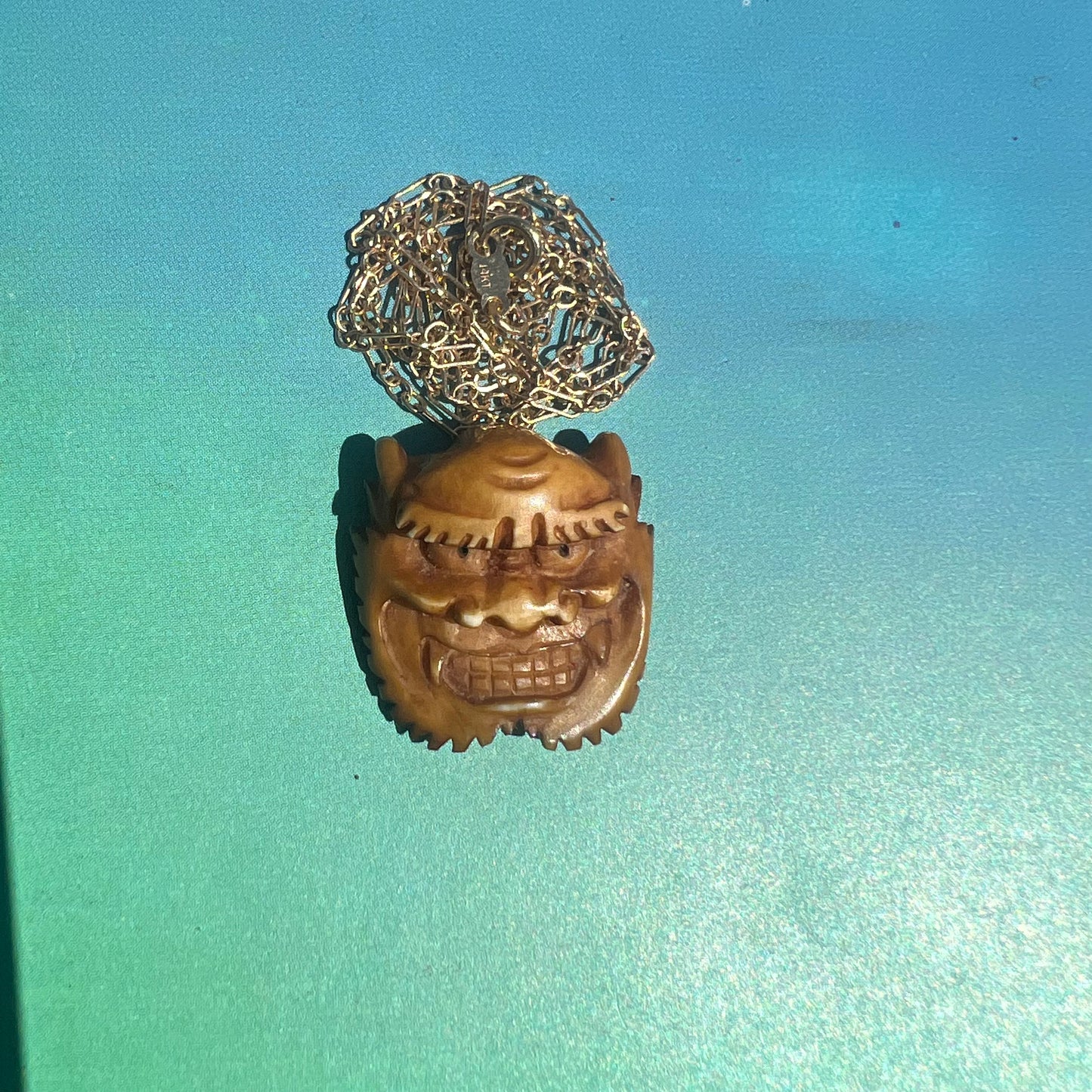 17th/18th Century Japanese Netsuke Pendant With 14k Necklace