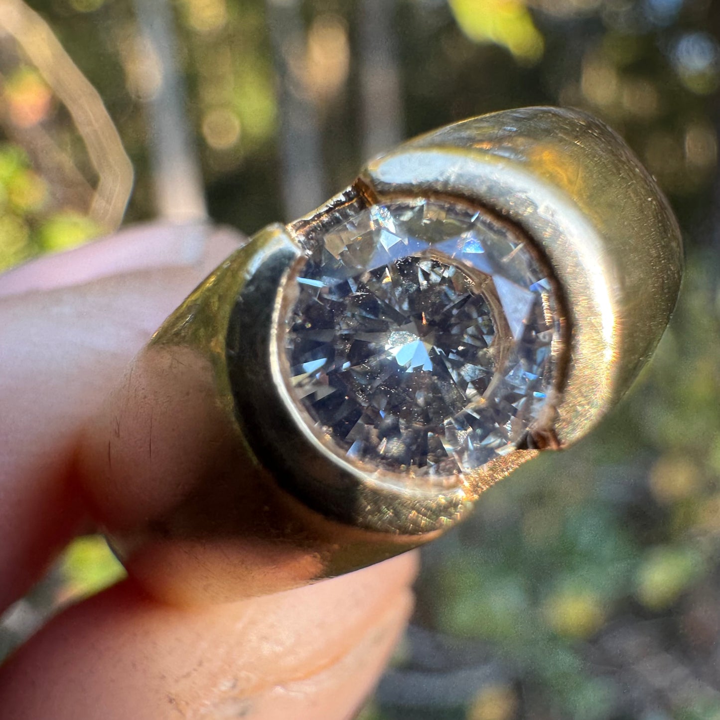 Vintage Solid 14k Yellow Gold .75ct Natural VS1 Diamond Gypsy Ring (13)