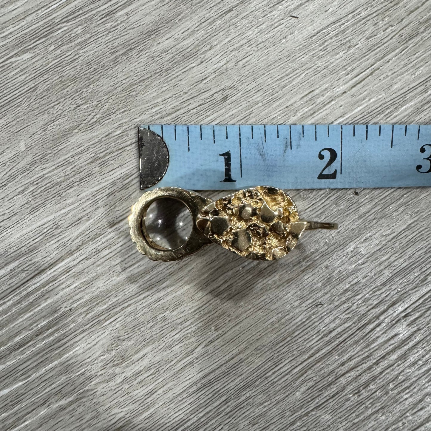 Vintage Solid 14k Yellow Gold Nugget Jewelers Loupe