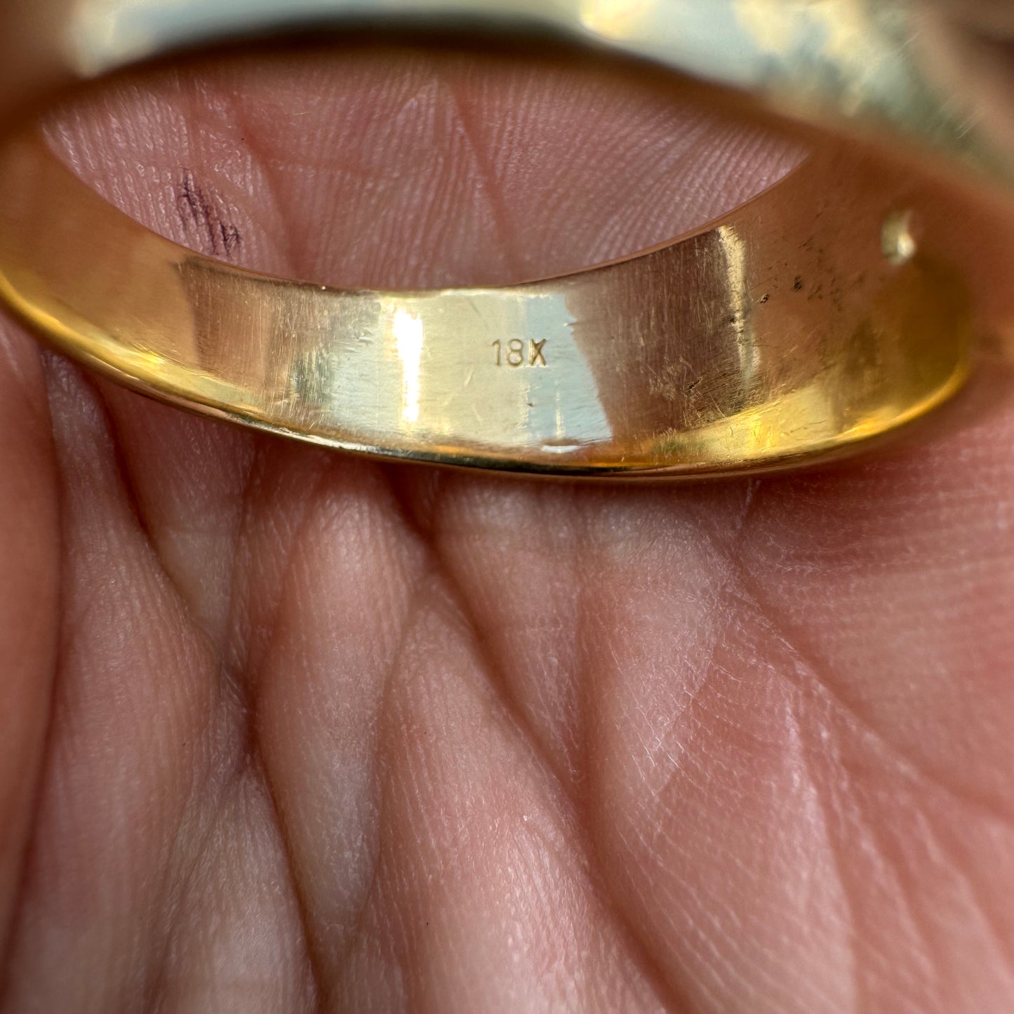 Vintage .73ct Old Euro Cut Natural Diamond Solid Backed 18k Yellow Gold Ring (9.5)