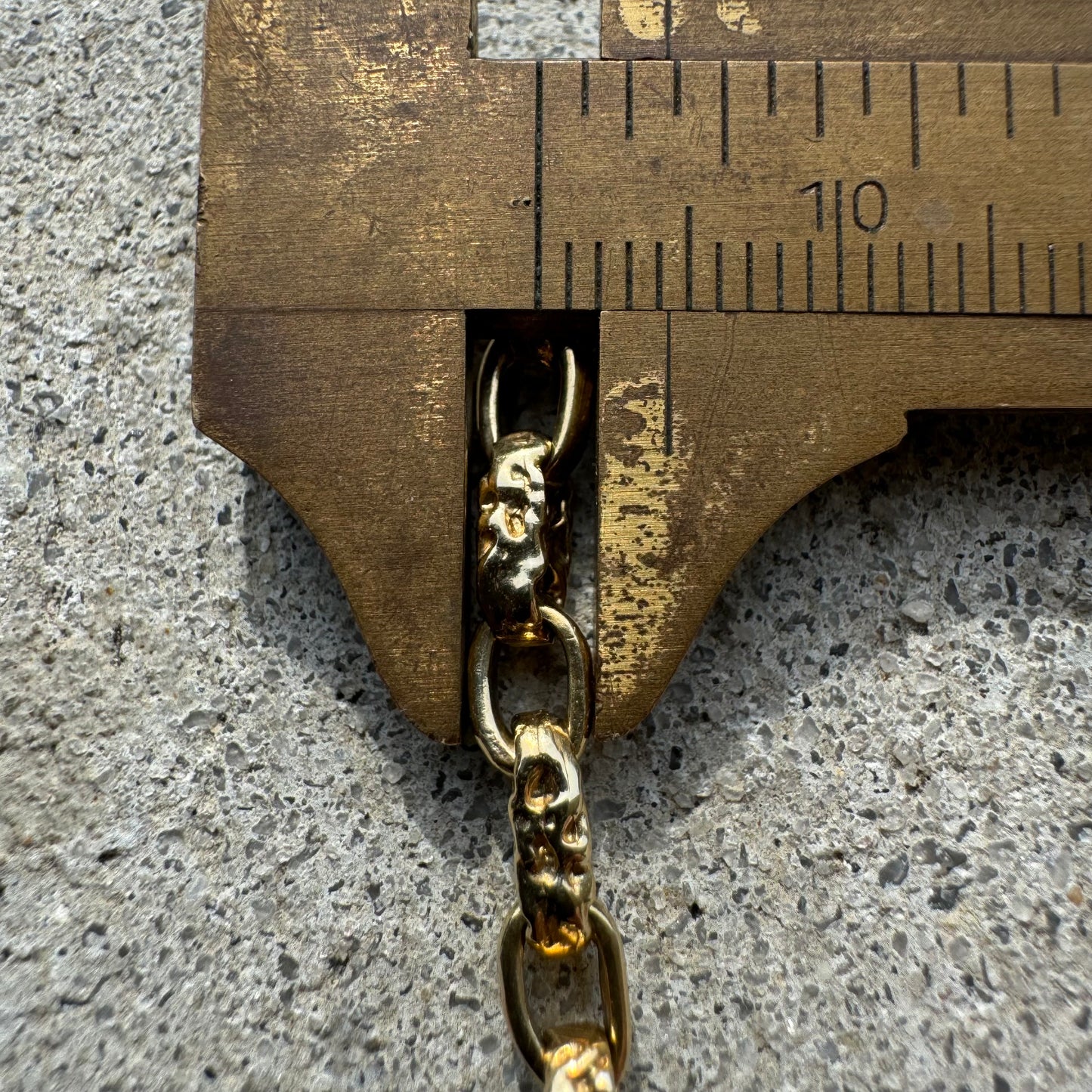 1980’s Solid 14k Yellow Gold Brutalist Chaine D’Ancre Mariner Link Necklace (18.5”)