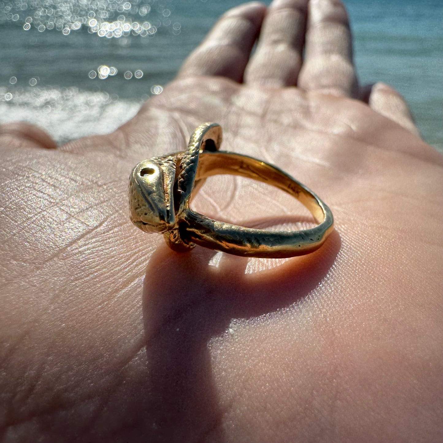Victorian 14k Yellow Gold Snake Ring (5.5)