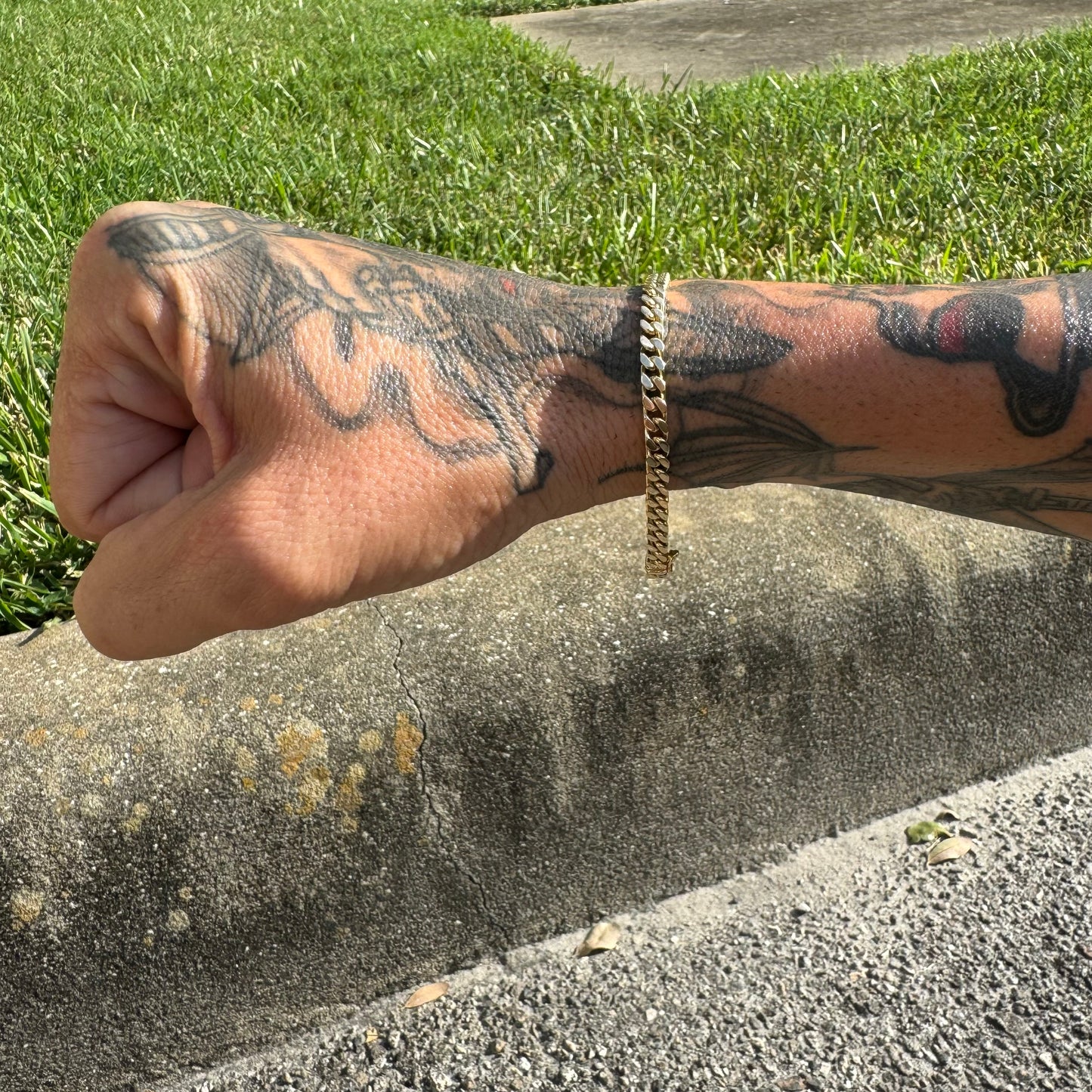 Solid 14k Yellow Gold Cuban Link Bracelet (7.5”)