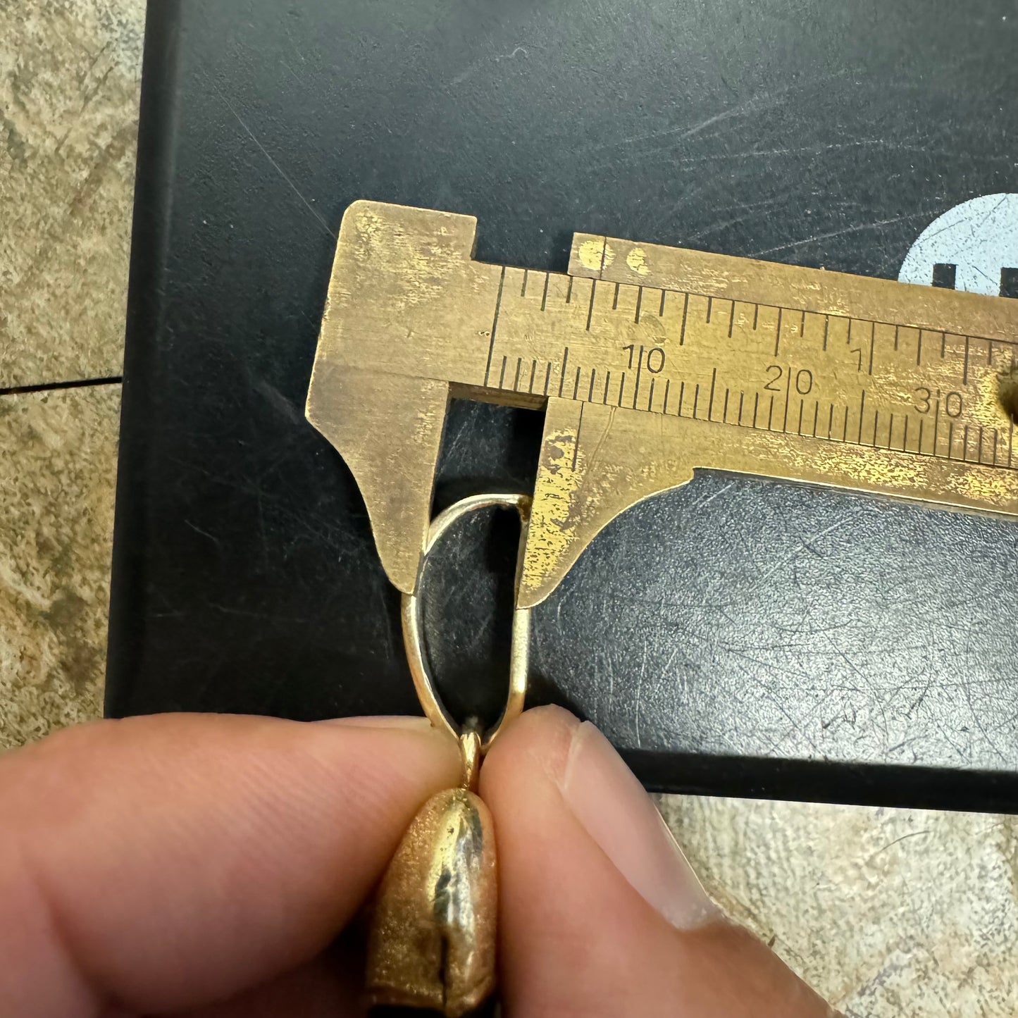 Vintage Custom 14k Yellow Gold Large Ancient Megalodon Tooth Pendant