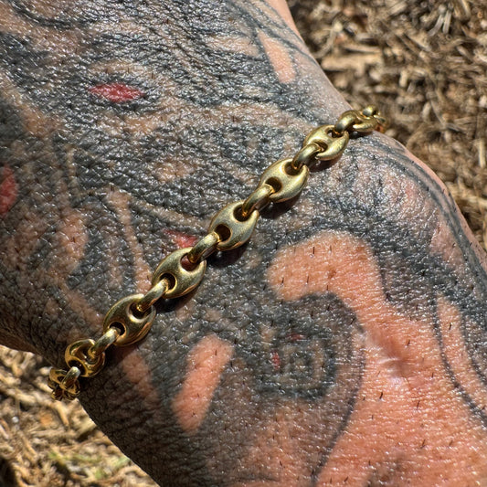 1970’s UnoAerre Solid 14k Yellow Gold Puffed Mariner Link Bracelet (7.5”)