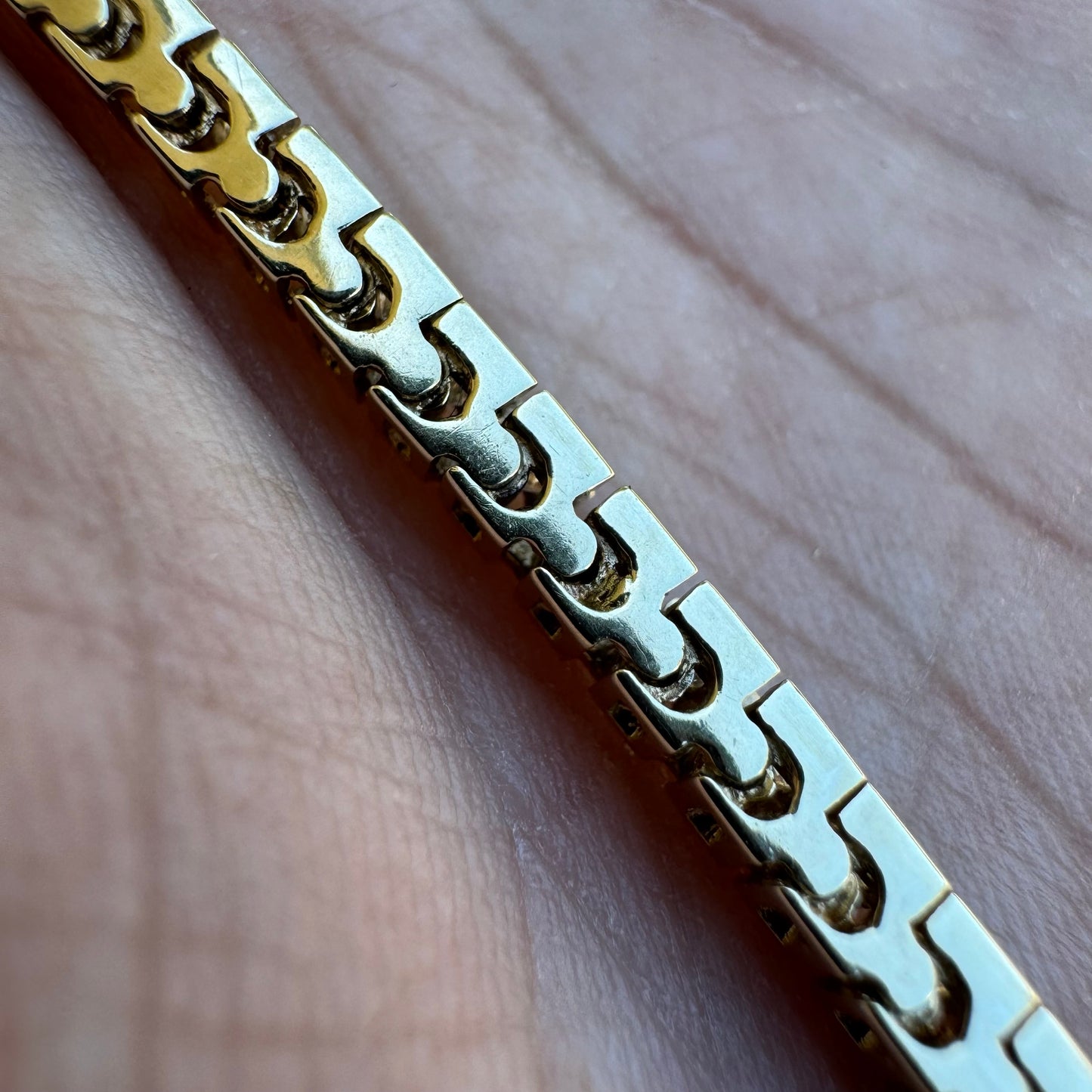 Vintage 14k Yellow Gold 4.13CTW Natural Channel Set Diamond Tennis Bracelet (6.65”)