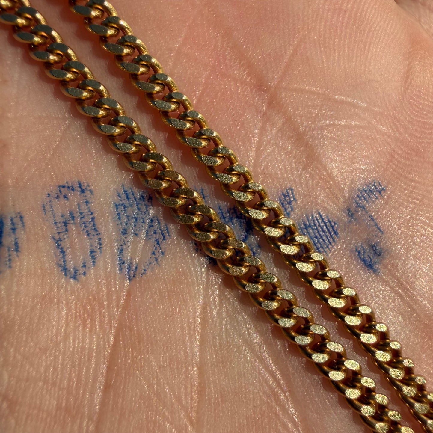 Mid-Century UnoAerre Solid 18k Yellow Gold Classic Cuban Curb Link Necklace (24”)
