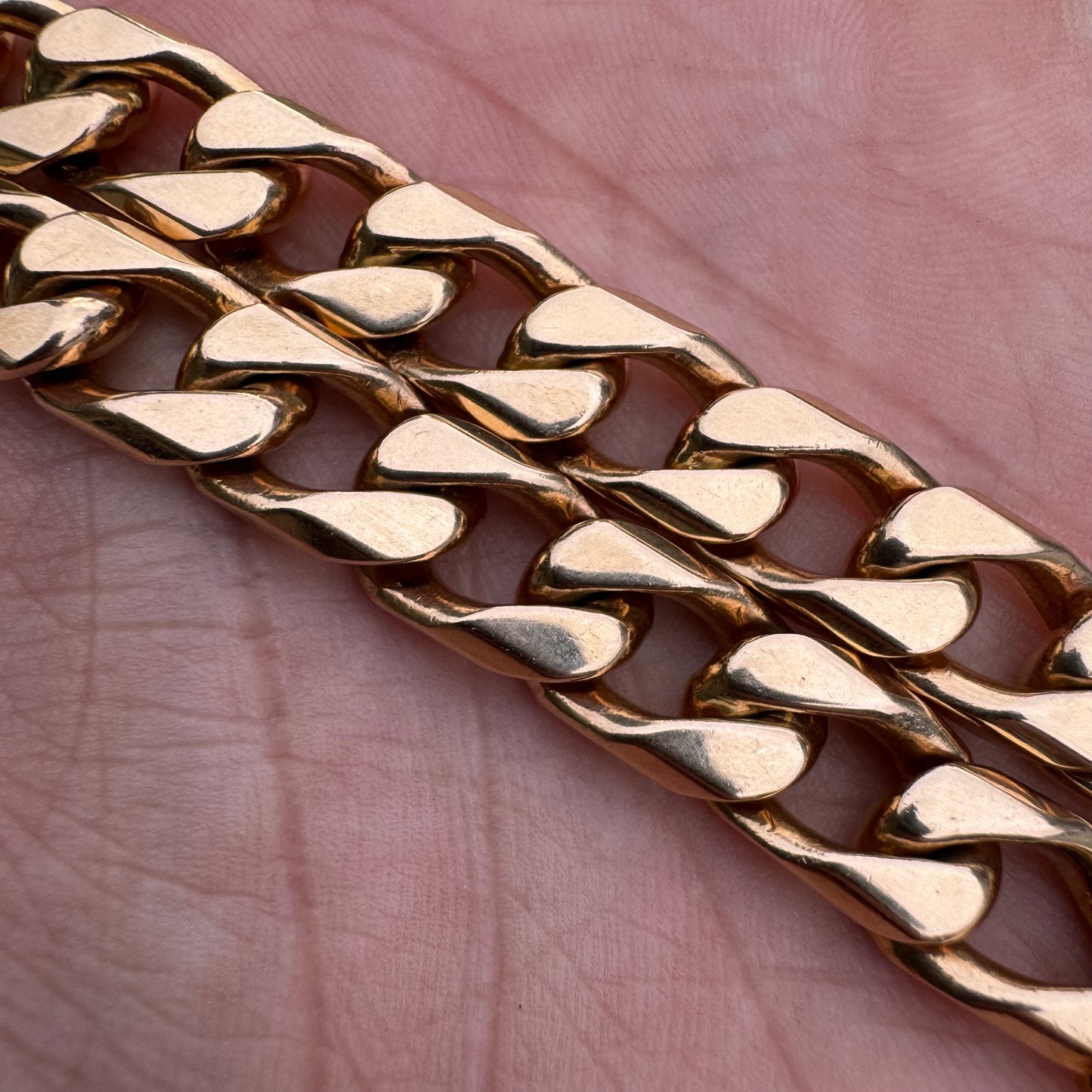 Vintage Solid 14k Yellow Gold Super Heavyweight Chunky Cuban Curb Link Bracelet (8.75”)