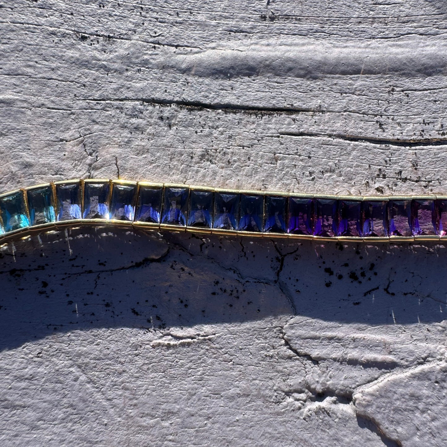 Designer Made Solid 18k Yellow Gold Natural Multi Gemstone Rainbow Tennis Necklace (17”)