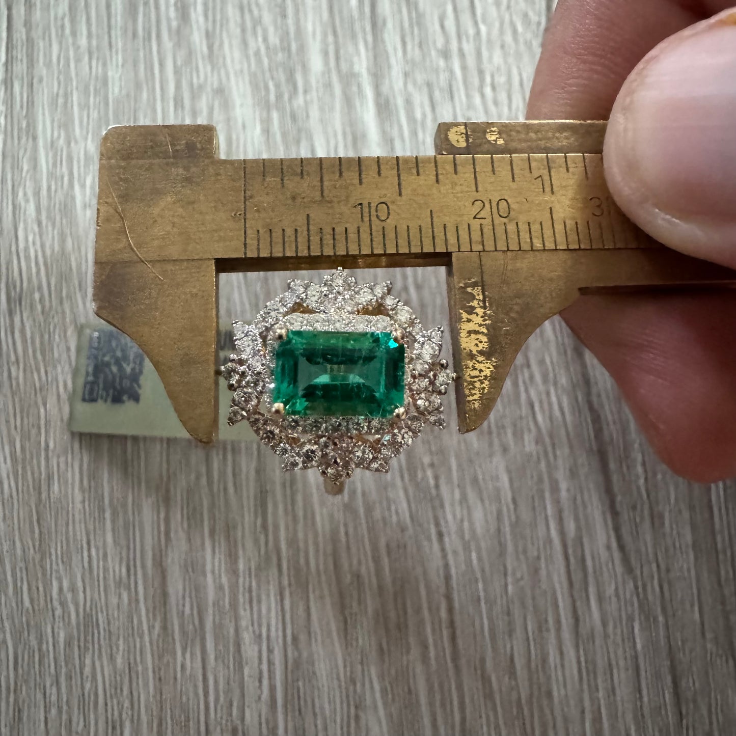 Brand New 14k Yellow Gold 1.62ct Natural Columbian Emerald .76ctw Natural VS White Diamond Ring (8)
