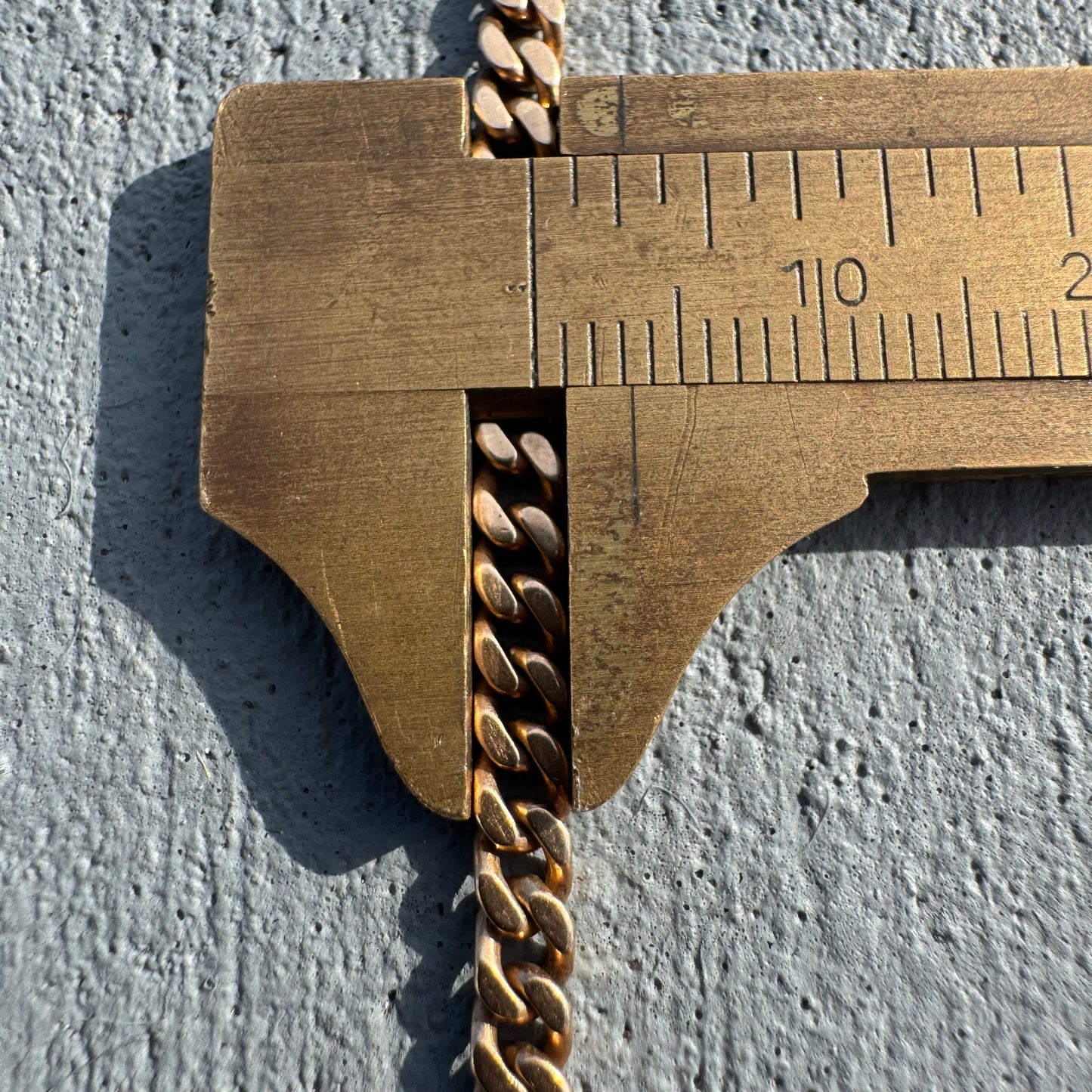 Antique Solid 14k Yellow Gold Cuban Curb Link Watch Chain Necklace (18”)