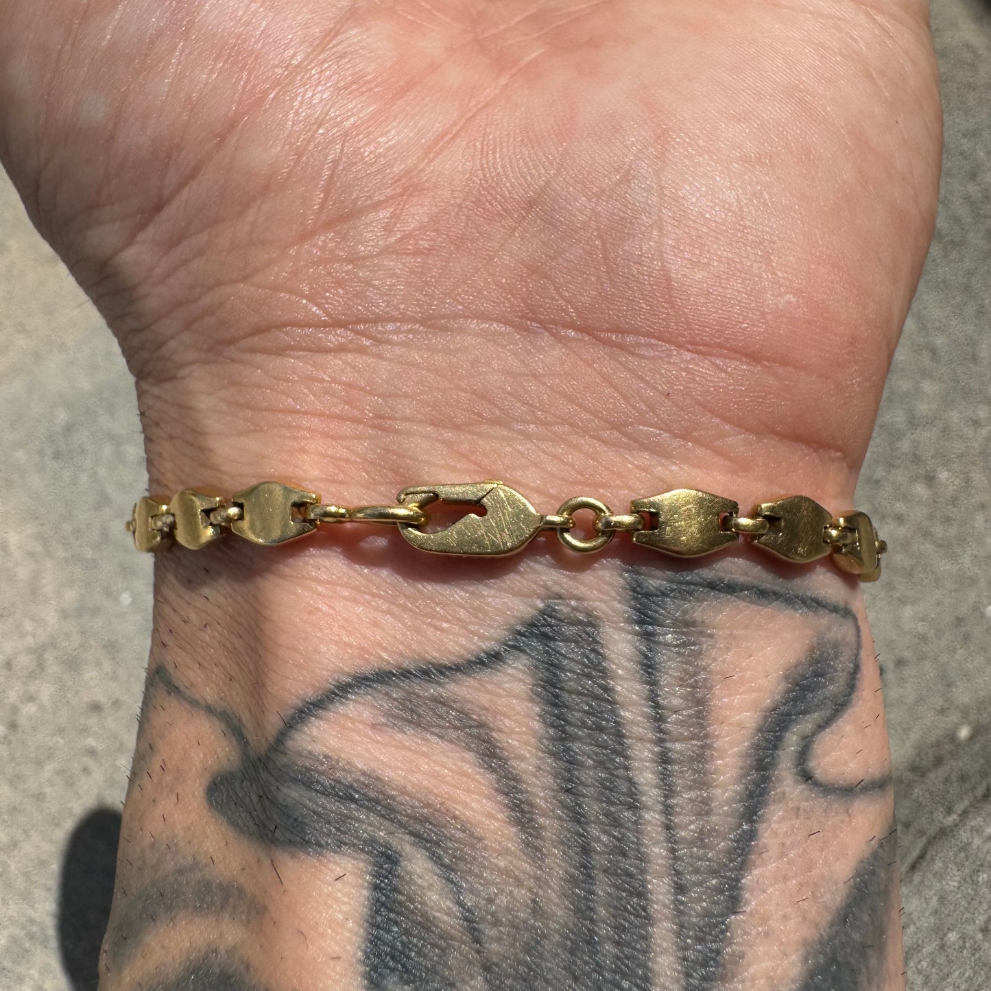 1970’s Cartier Solid 18k Yellow Gold Mariner Anchor “Tortue” Link Bracelet (7.5”)